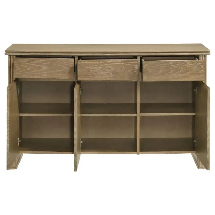 Adina - 2-Door Sideboard Server - Distressed Light Brown - Best Buy Furniture