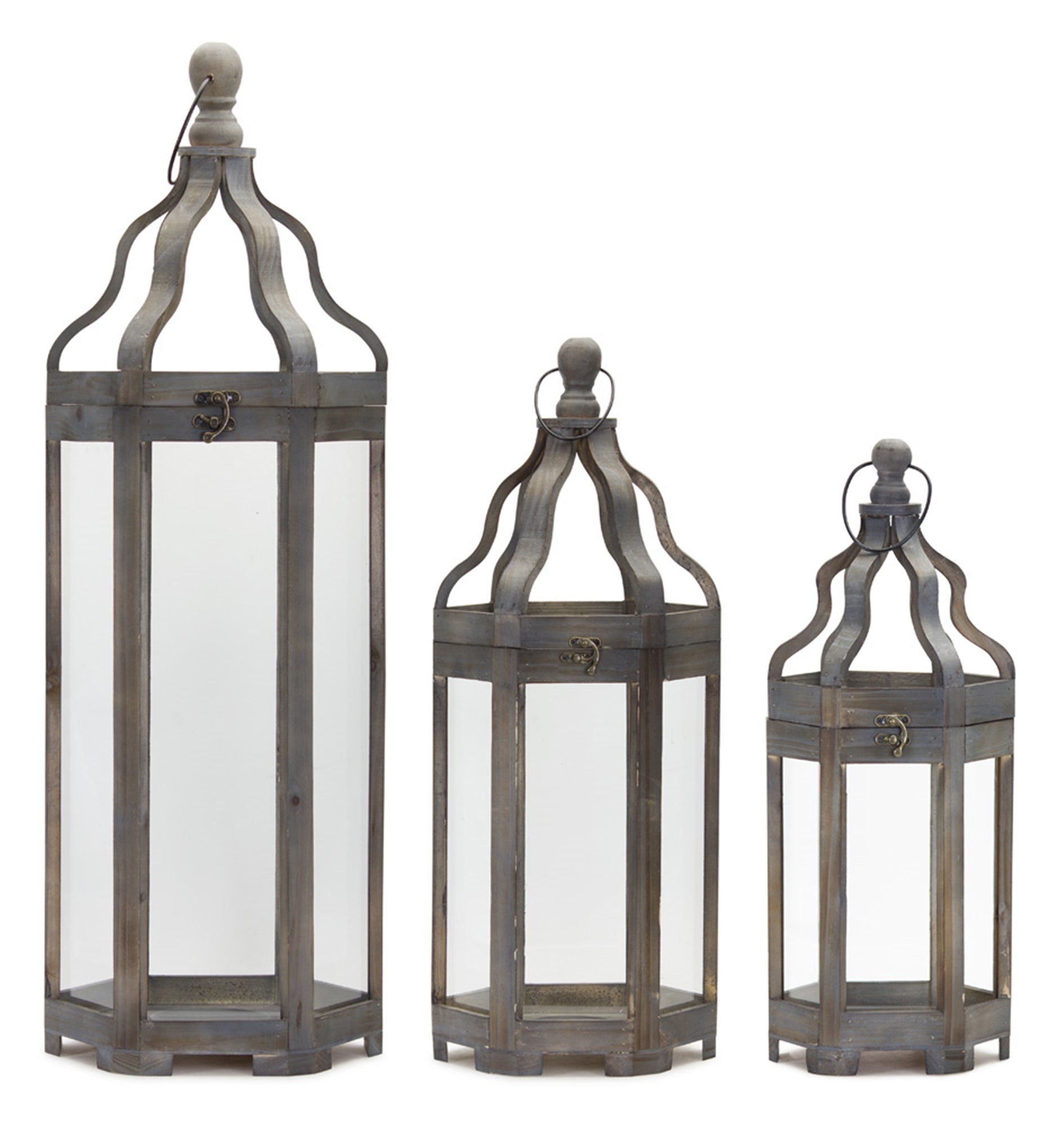 Grey-wood-floor-lantern-with-curved-top-(set-of-3)-Outdoor-Lighting