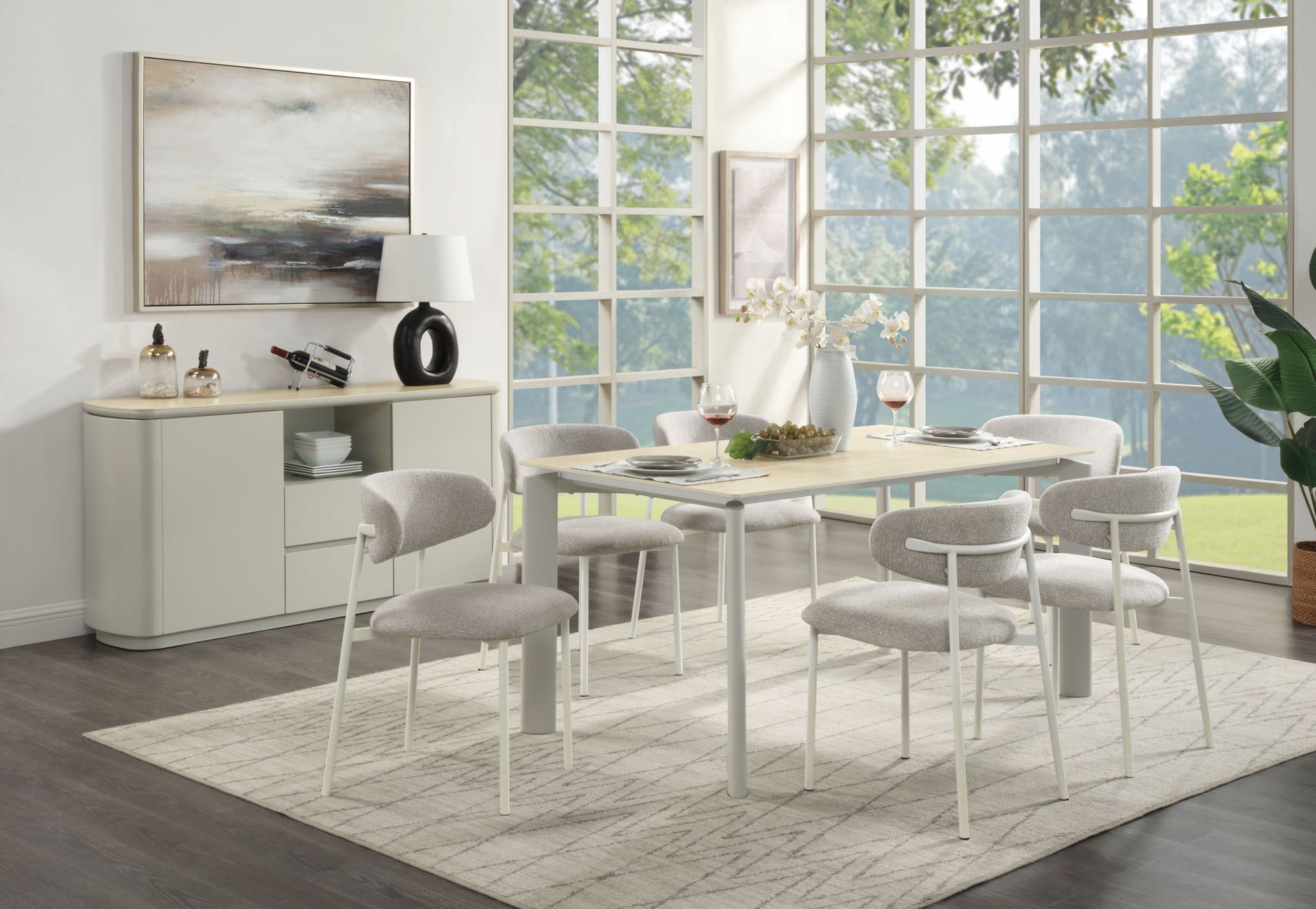 Ingram - Ceramic Top Dining Table - Light Gray - Best Buy Furniture