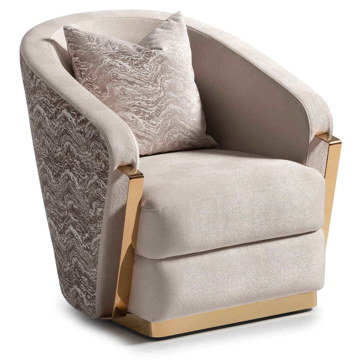 Carmela - Accent Chair - Almond / Gold