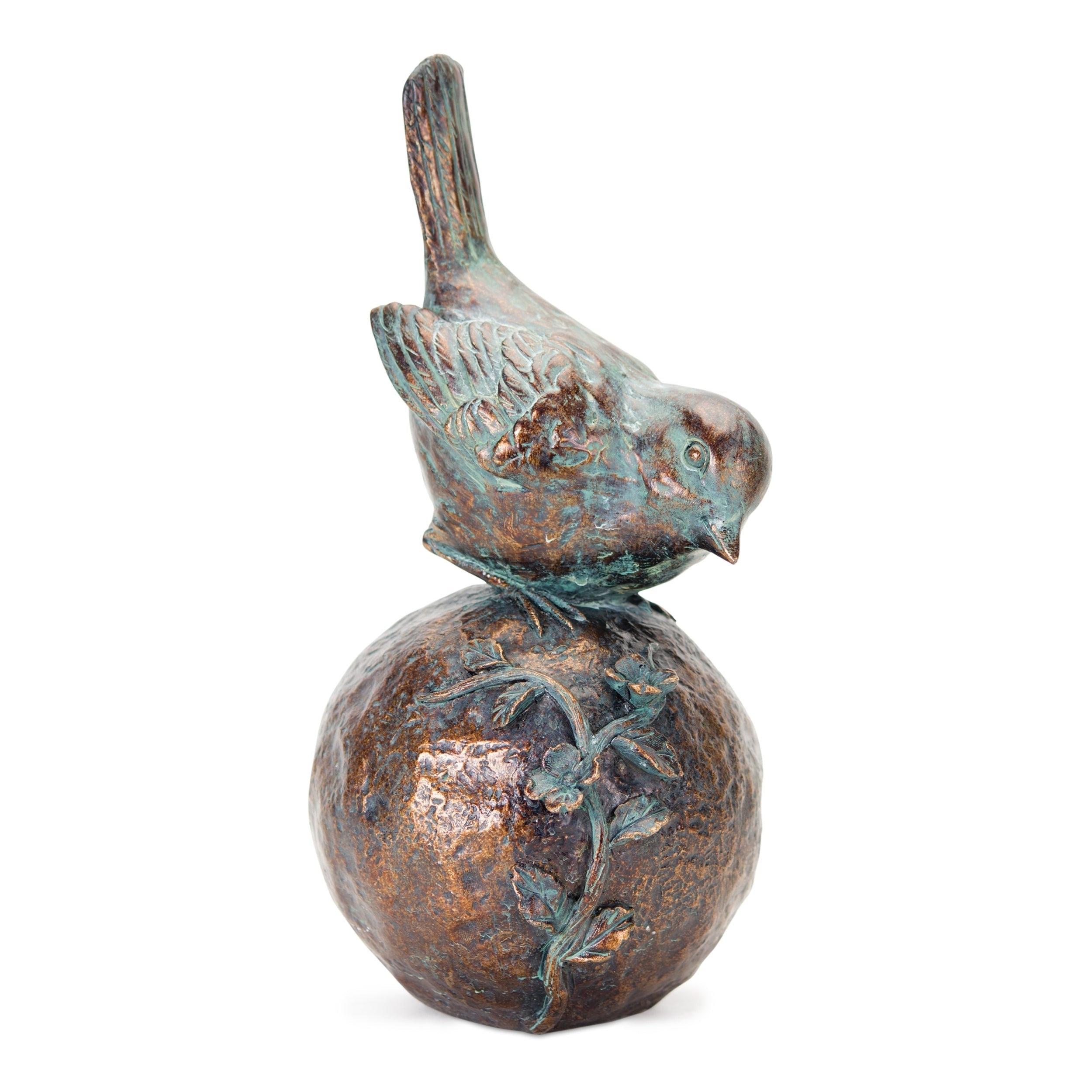 Perched Bird on Orb with Bronze Finish (Set of 2)