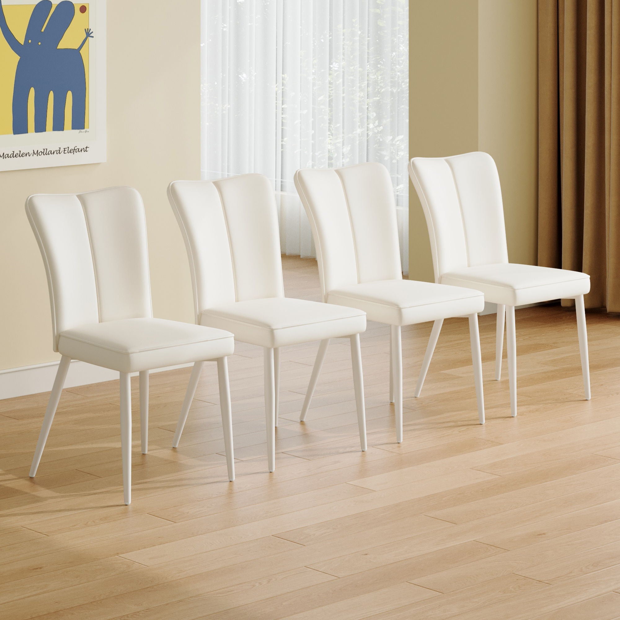Modern Minimalist Dining Chairs With Metal Legs