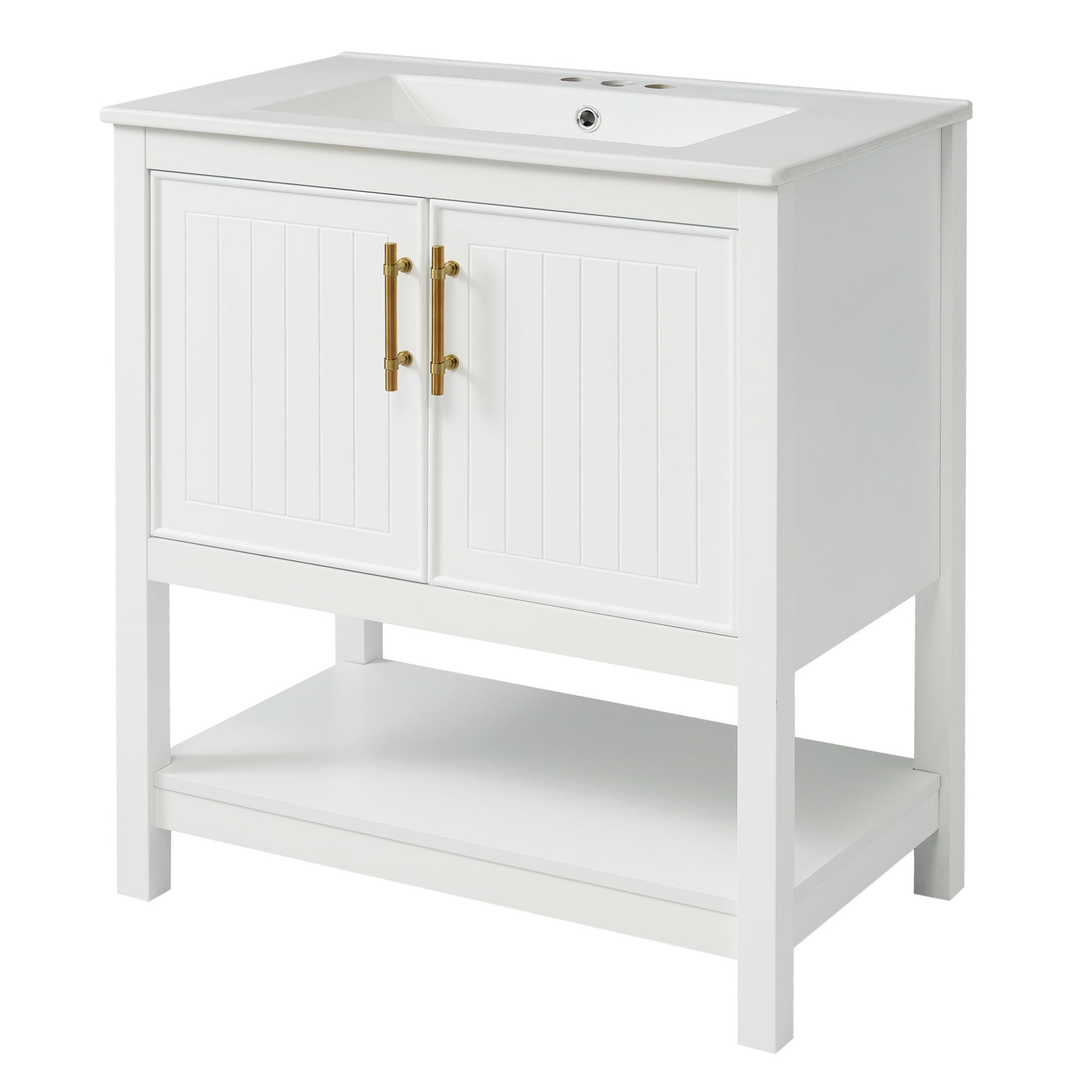 Elegant Bathroom Vanity With Ceramic Sink And Versatile Storage - Best Buy Furniture