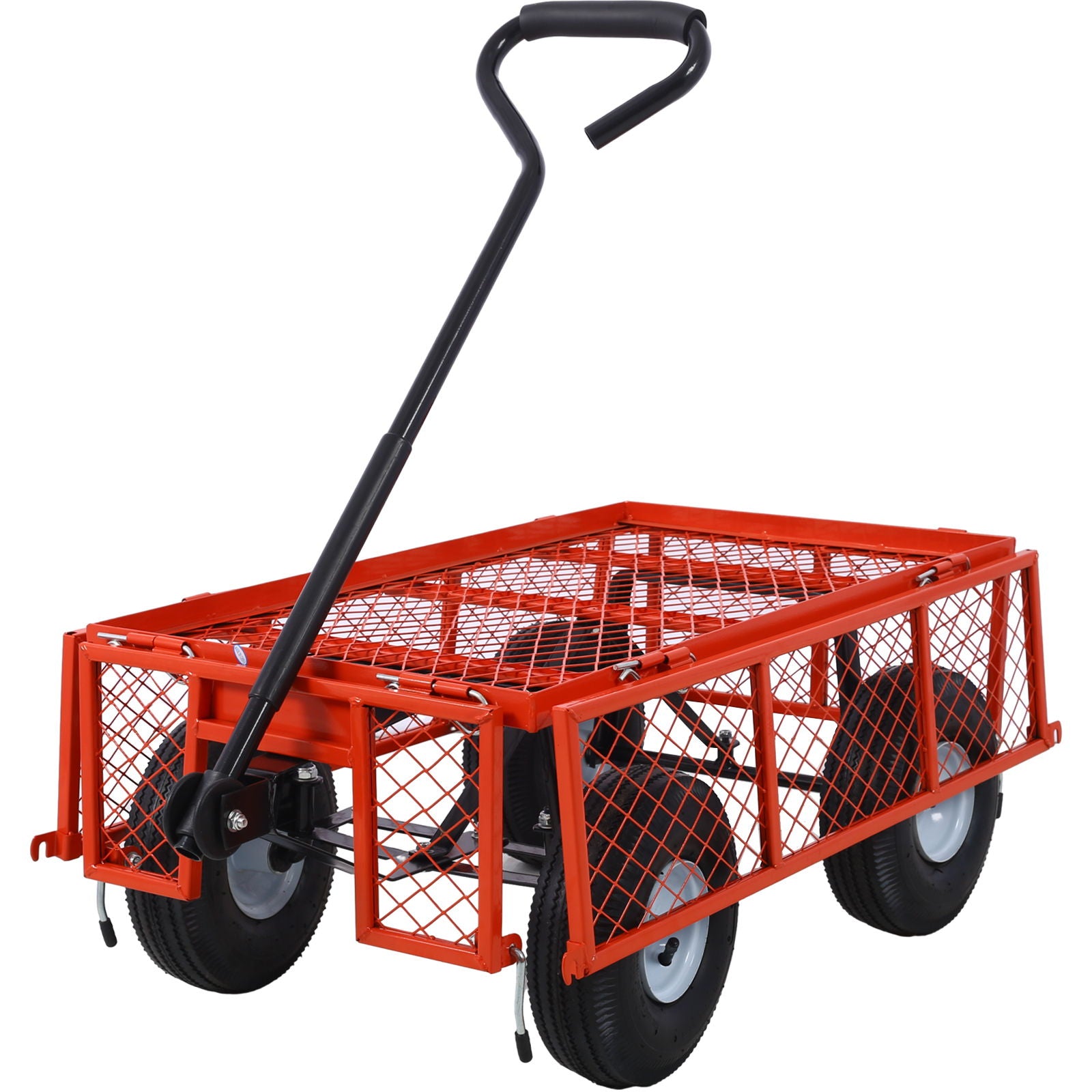 Heavy Duty Steel Garden Cart With Mesh Sides