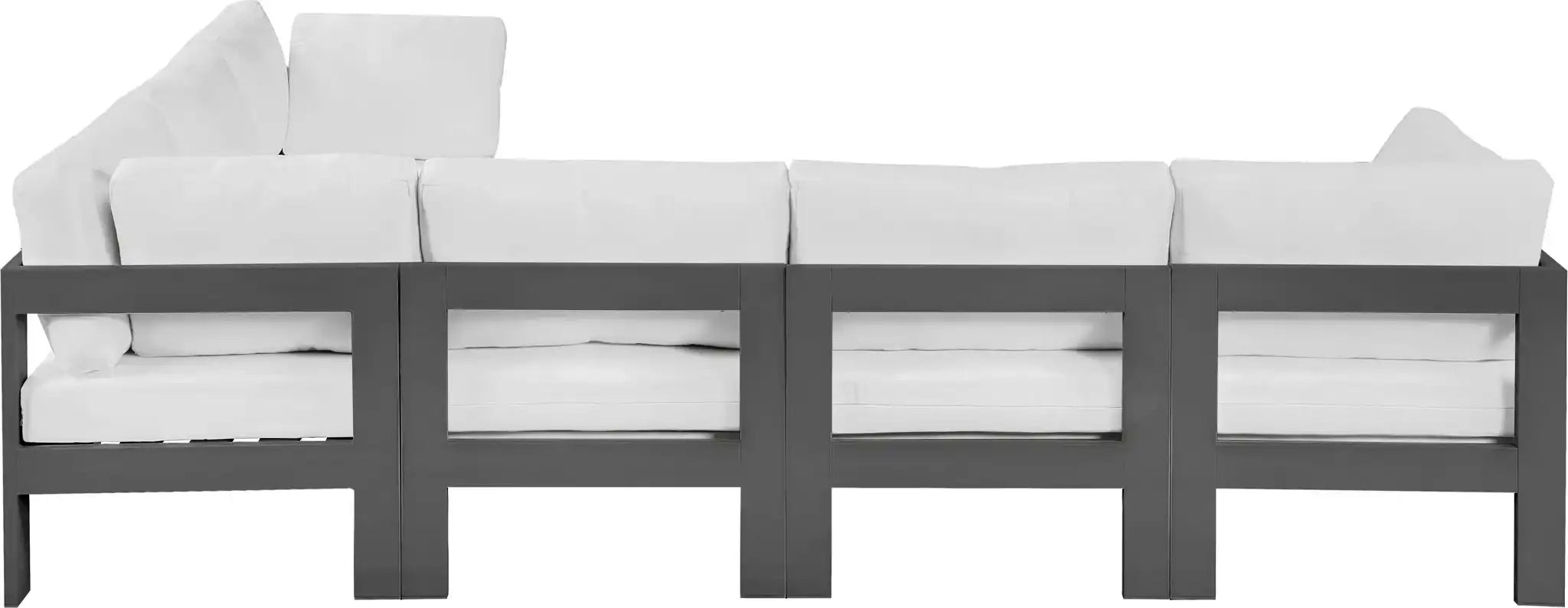Nizuc - Outdoor Patio 6 Piece Modular Sectional With Gray Frame
