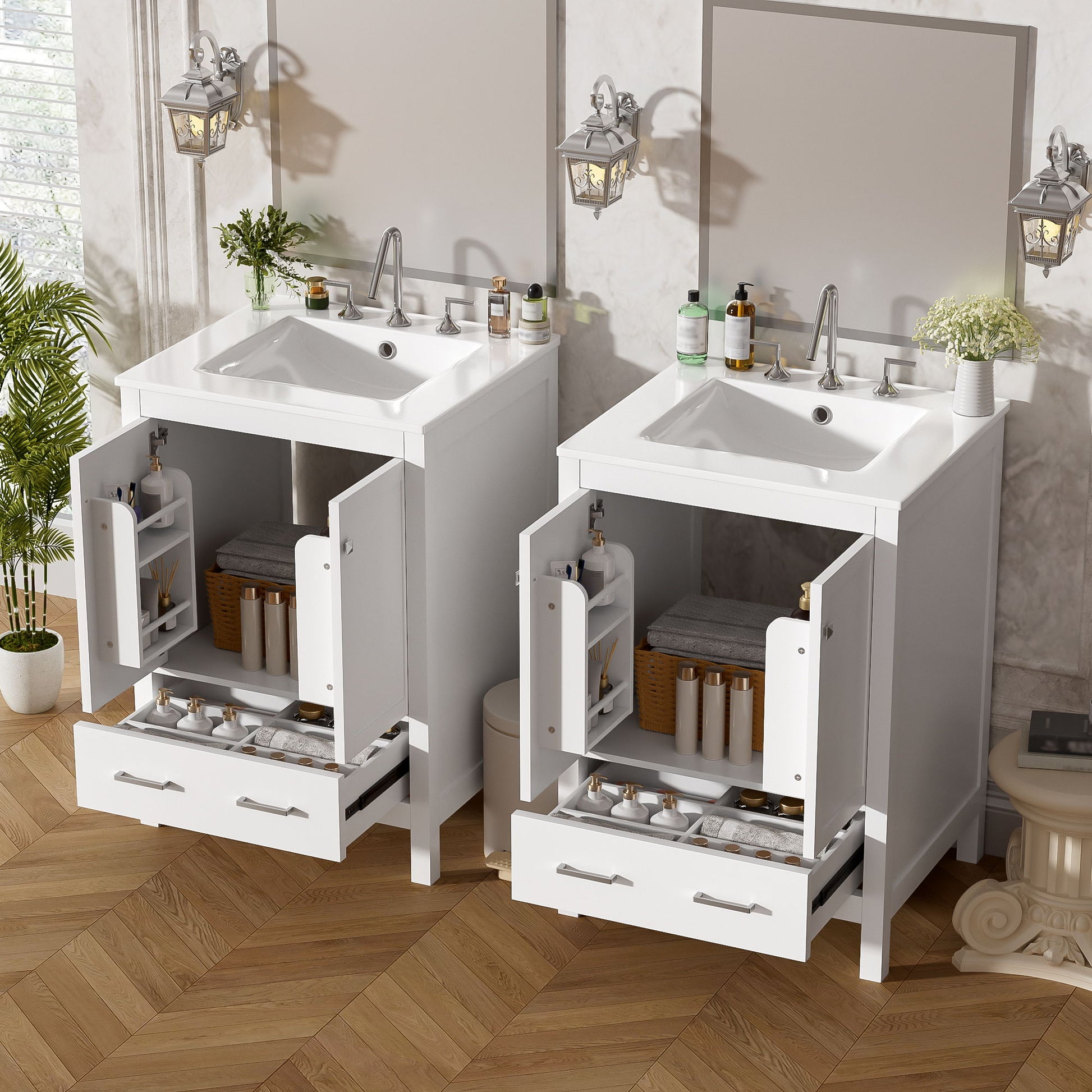Bathroom Vanity With Integrated Undermount Ceramic Sink, 2 Doors And 1 Drawer, Soft Close Hinges - Best Buy Furniture