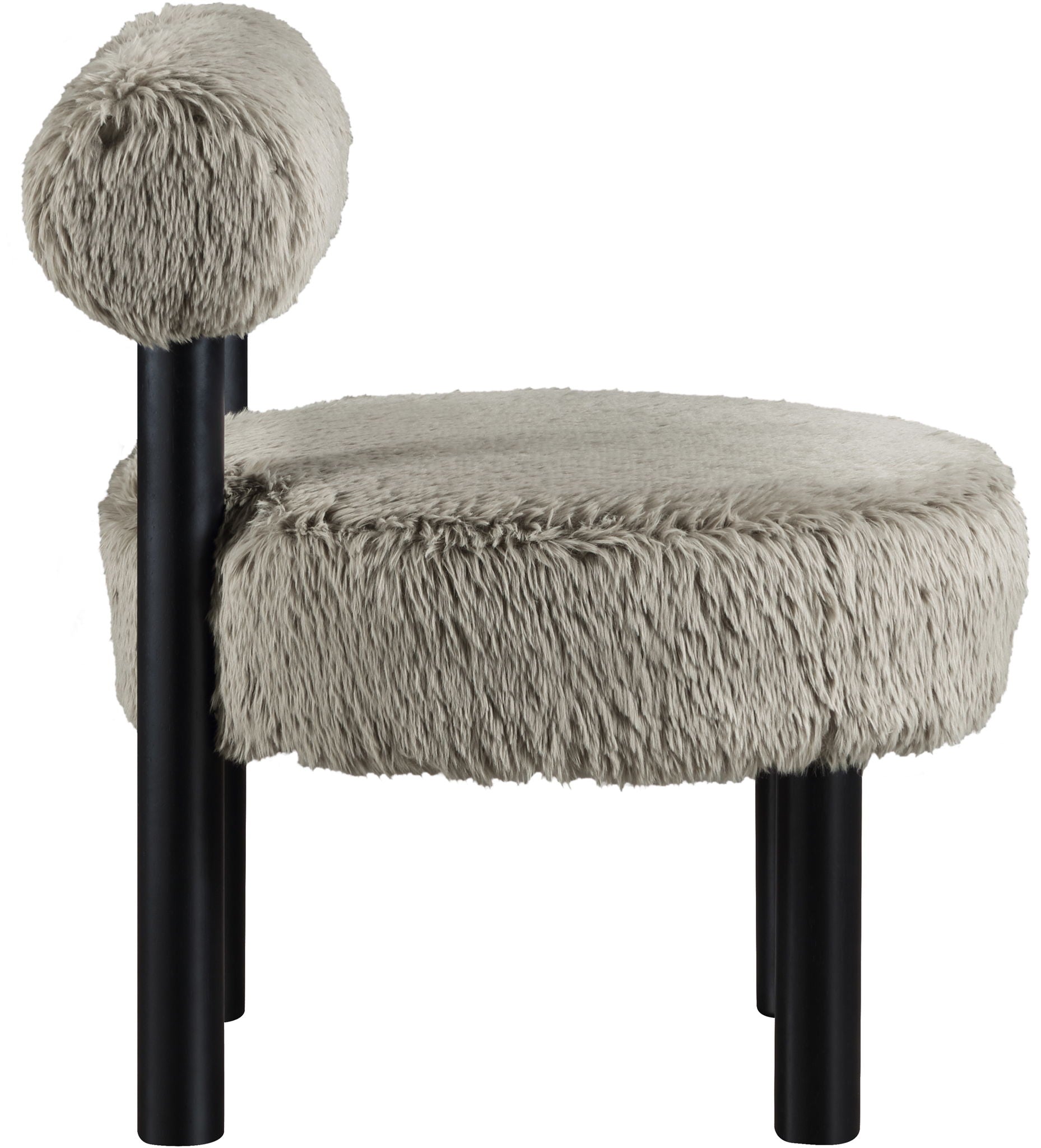 Ambre - Vegan Shearling Fabric Upholstered Accent Chair - Taupe