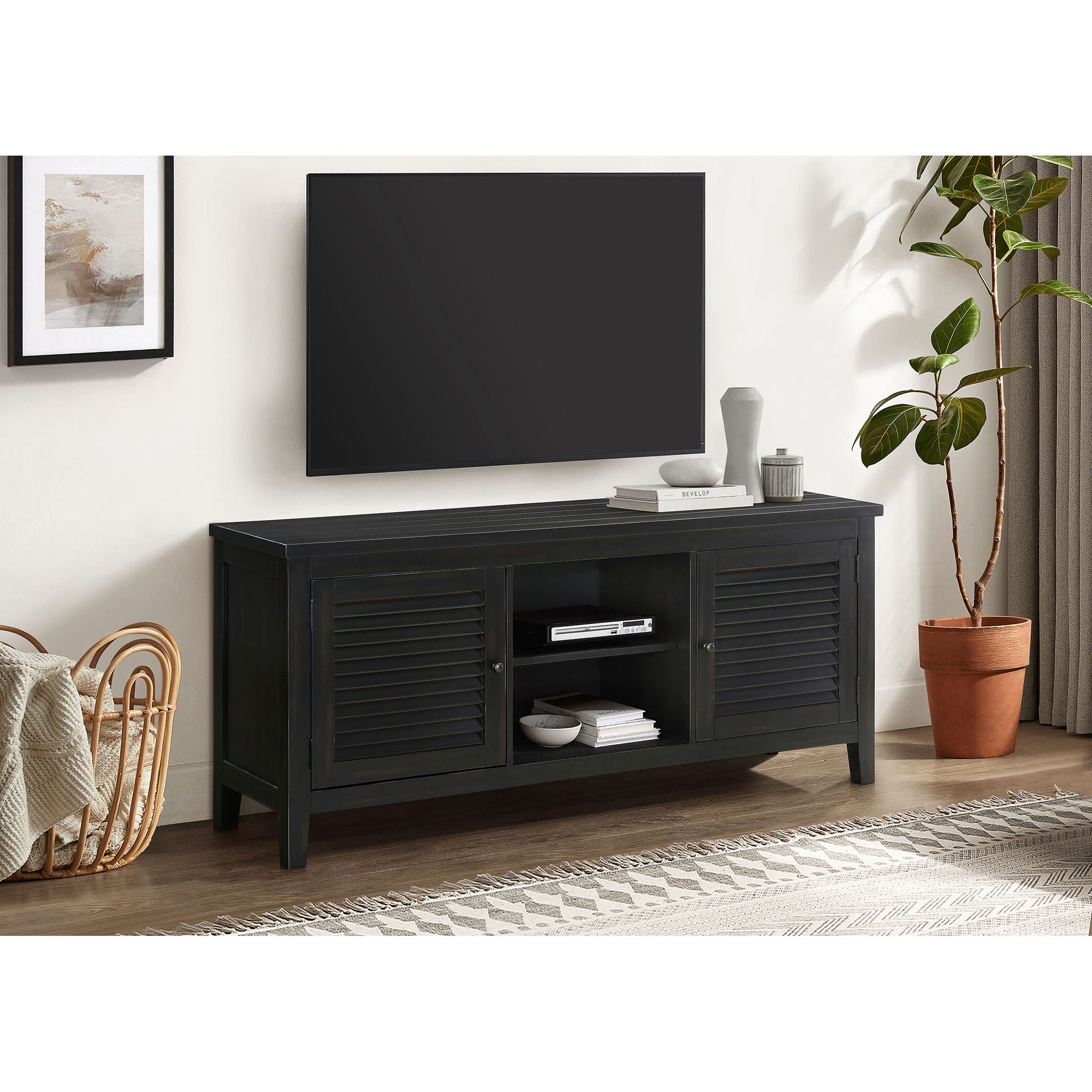 Sutter - 2 Door TV Stand With Mission Design - Dark Brown