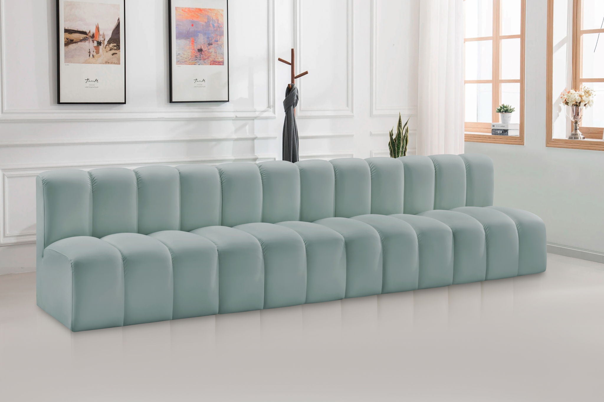 Arc - Faux Leather 4 Seats Modular Sofa