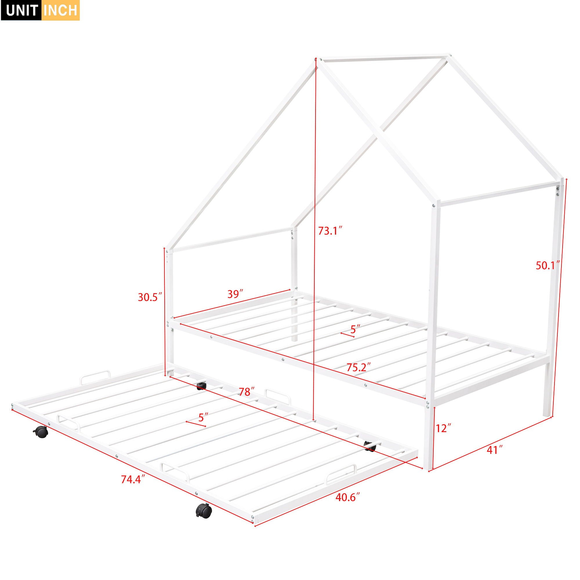 House Bed With Trundle
