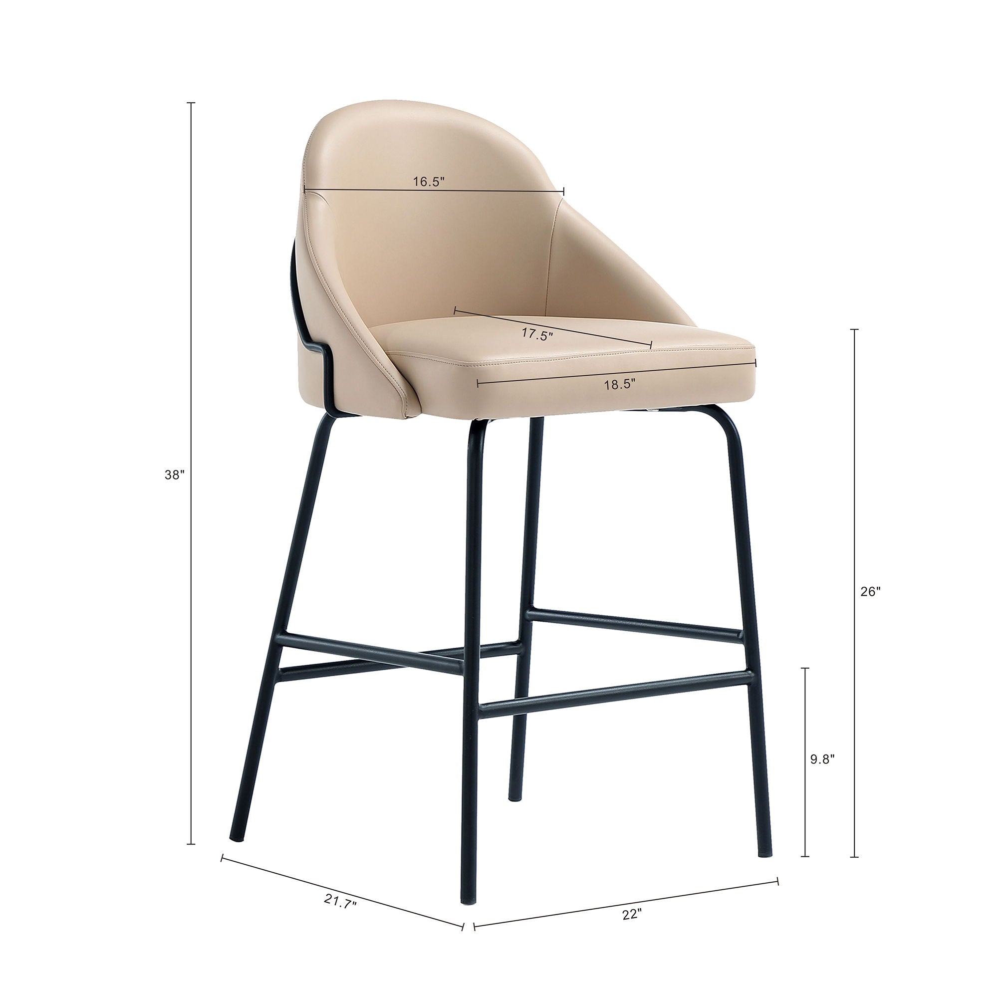 Gracie - Upholstered Counter Stool