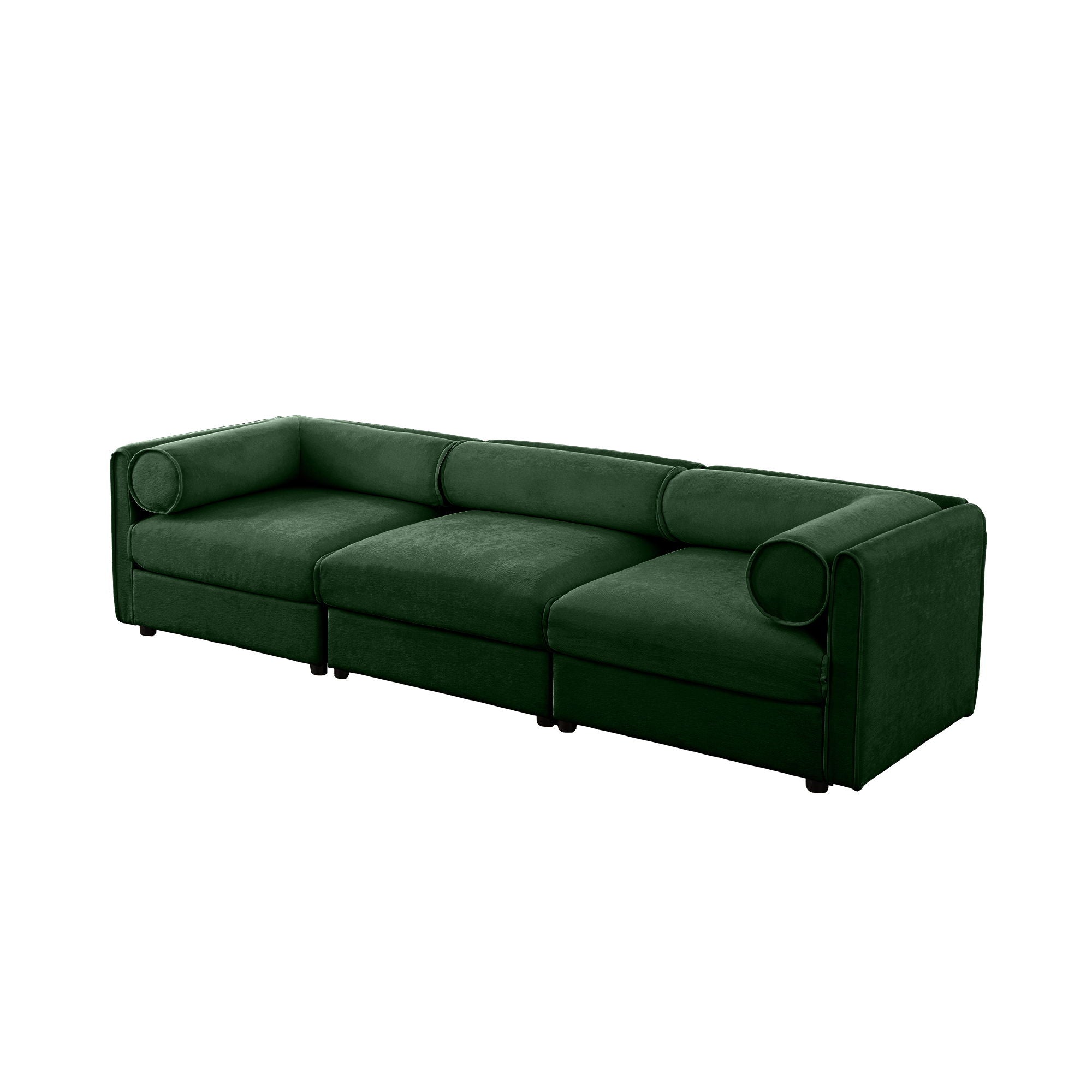 Stylish Chenille Sofa With Storage Seat And Cylindrical Backrest - Best Buy Furniture