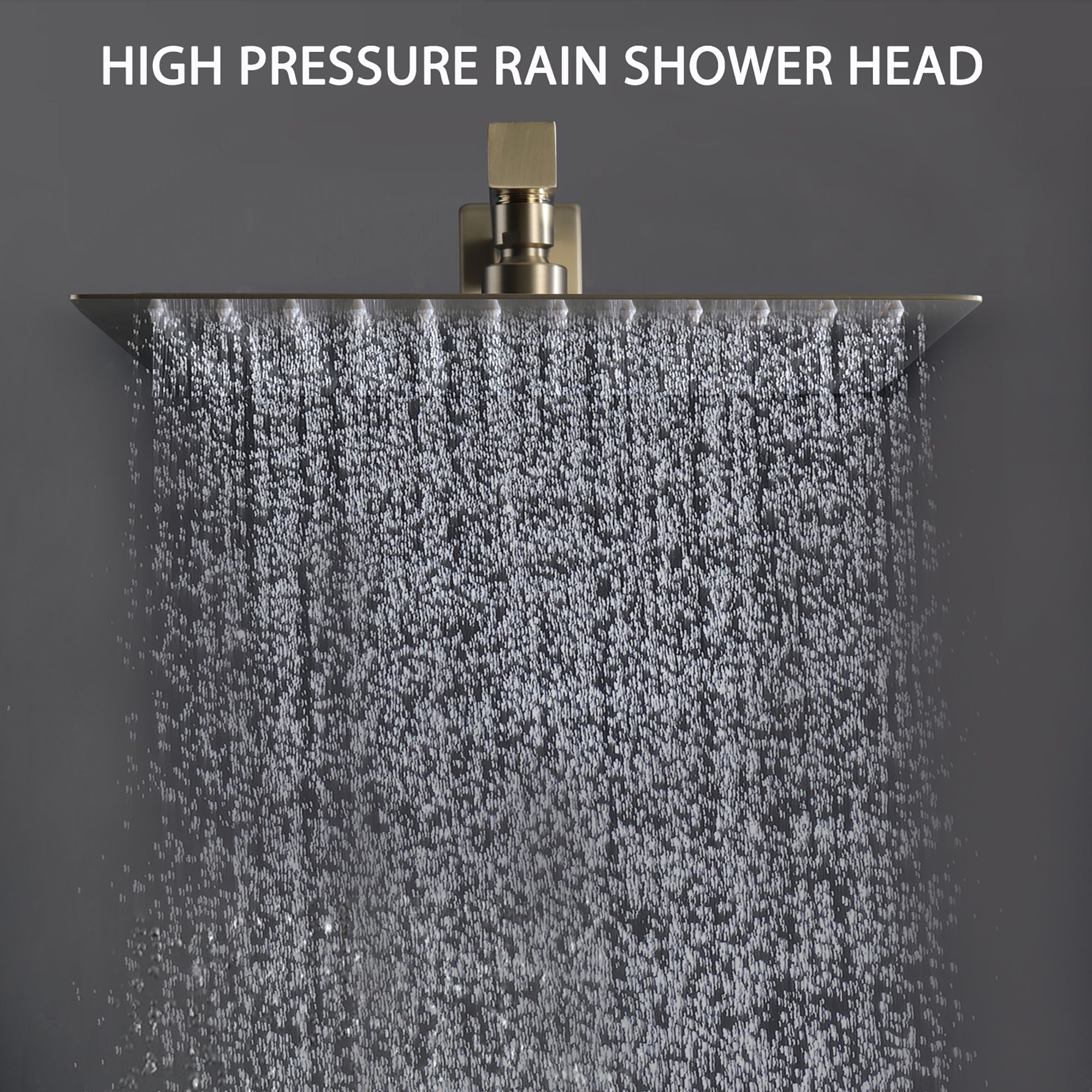 Luxury, 12" Ceiling Mount Shower System With Rain Mixer And Handheld Shower, Stainless Steel - Brushed Gold