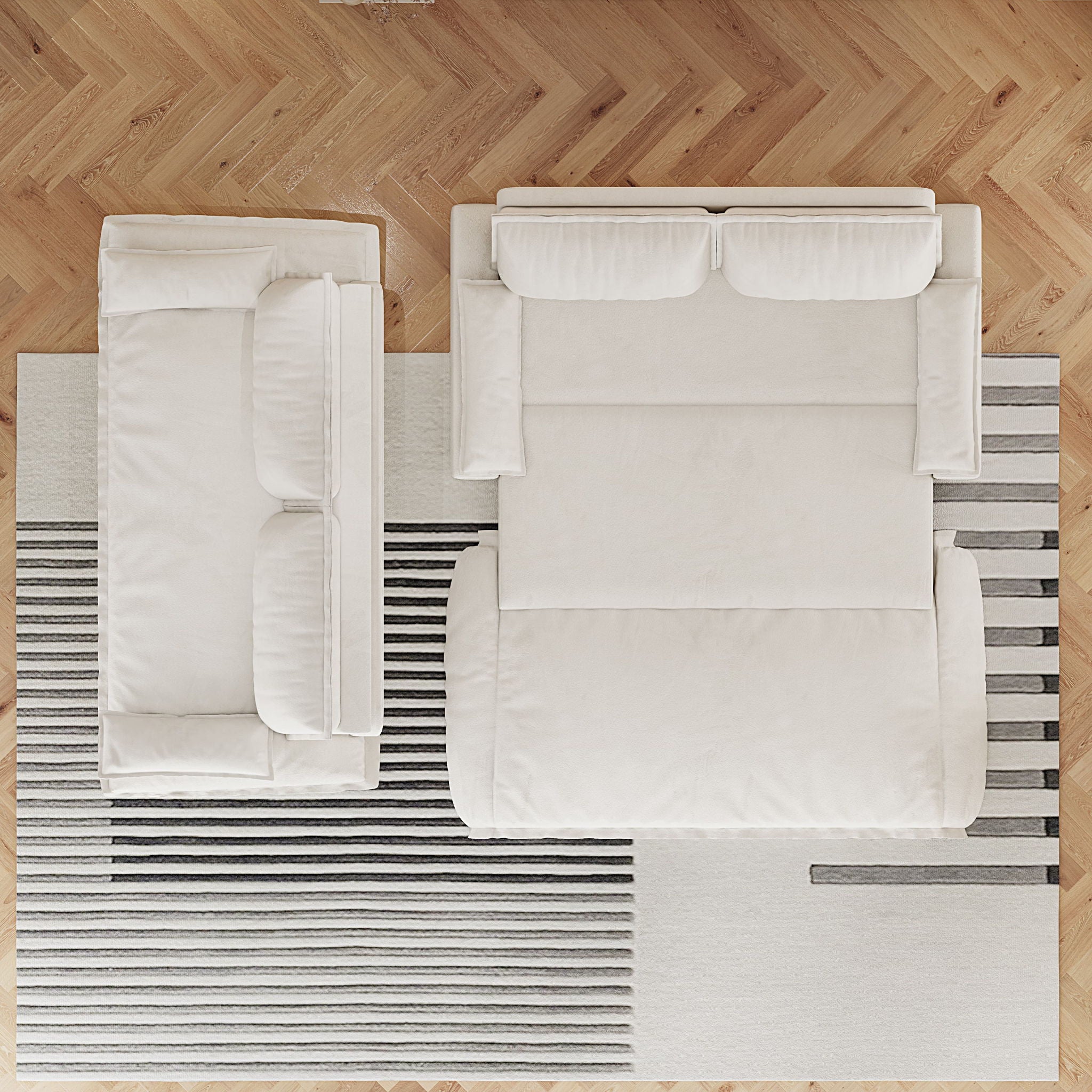 Queen Pull Out 3 In 1 Convertible Sleeper Sofa With Side Storage