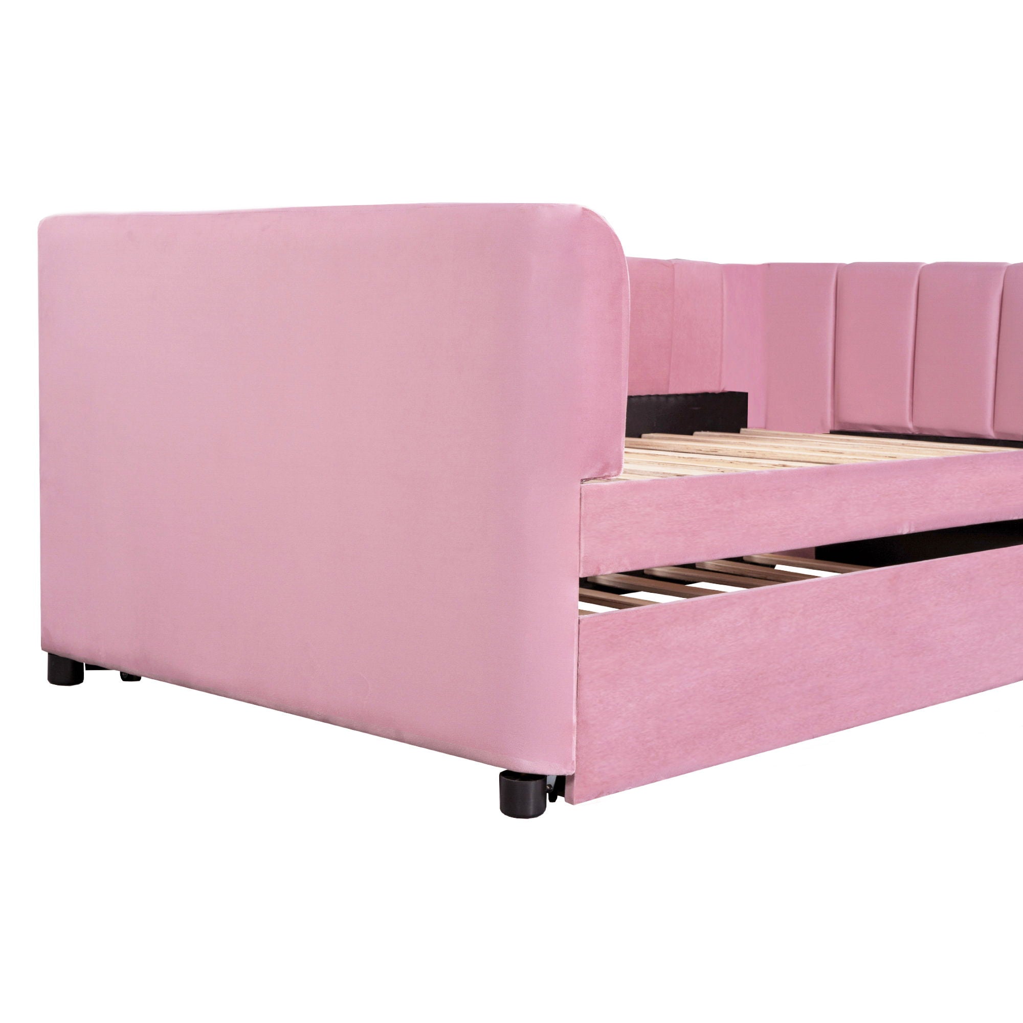 Upholstered Daybed With Ergonomic Design Backrest