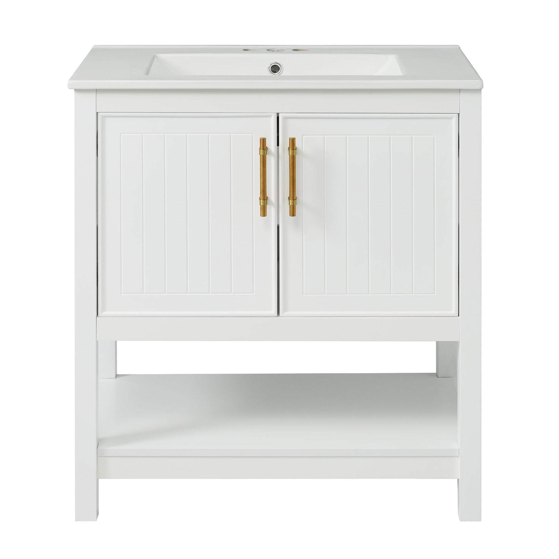 Elegant Bathroom Vanity With Ceramic Sink And Versatile Storage - Best Buy Furniture