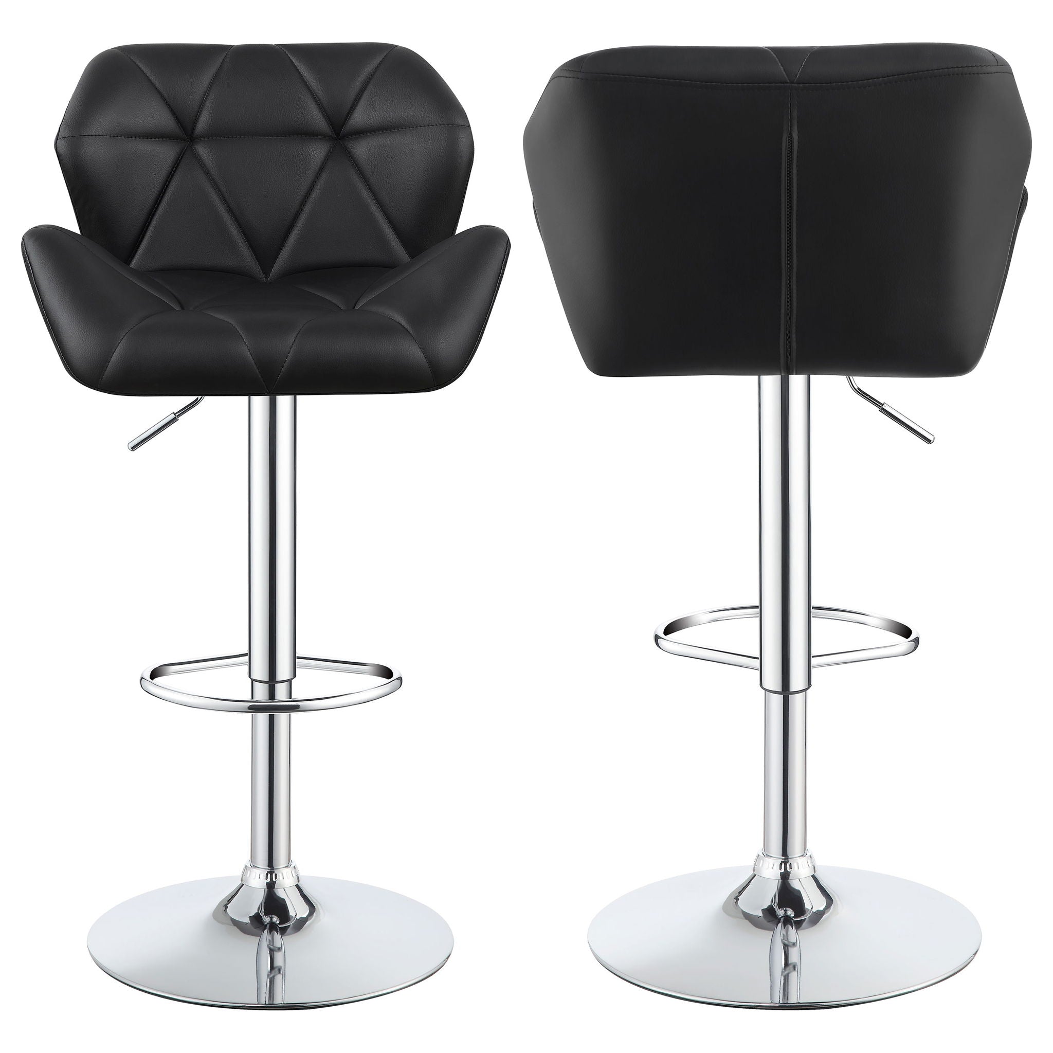 Adjustable Bar Stool With Height-Adjustable Base (Set of 2)