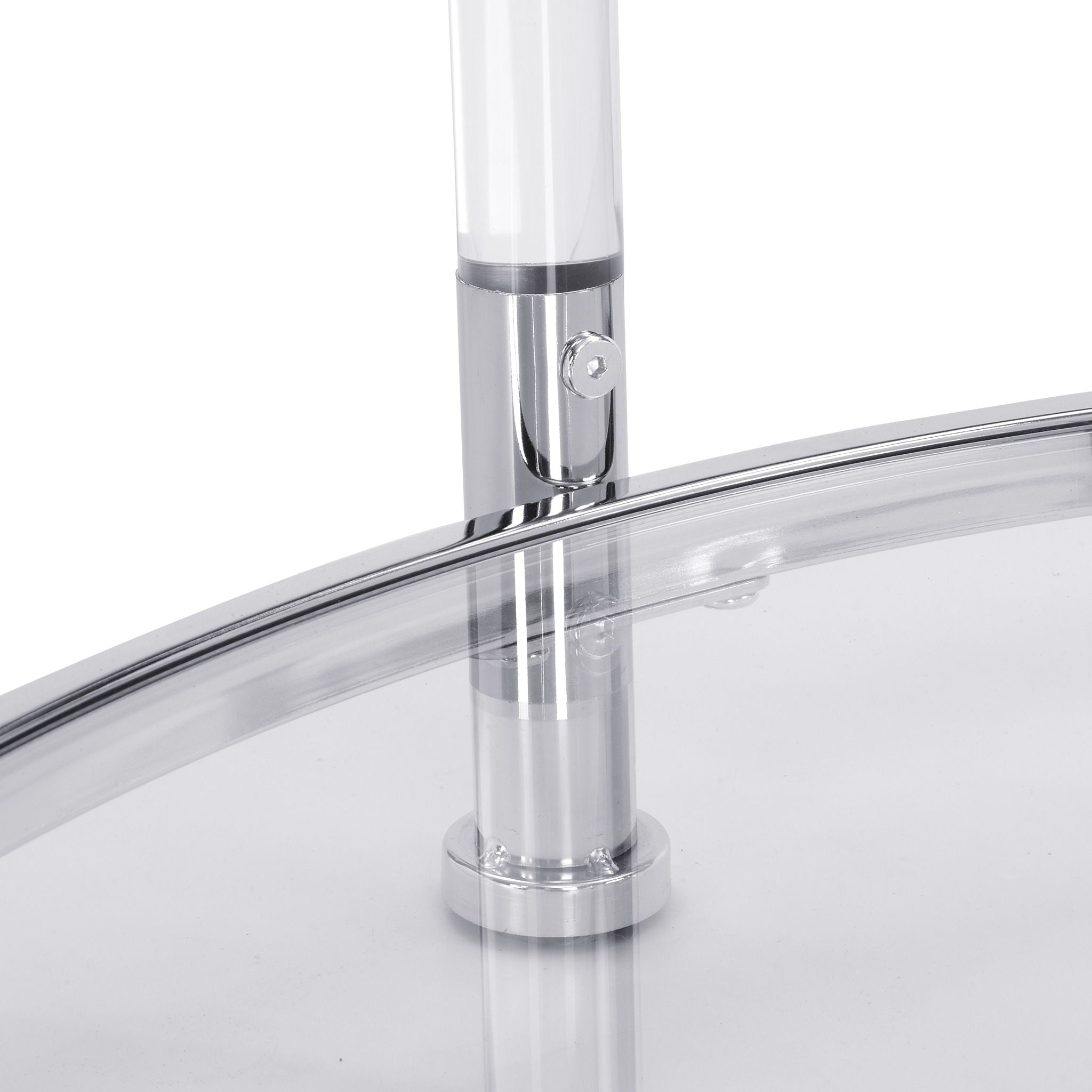 Contemporary Acrylic, Coffee Table, Round Tempered Glass Coffee Table - Chrome / Silver - Best Buy Furniture