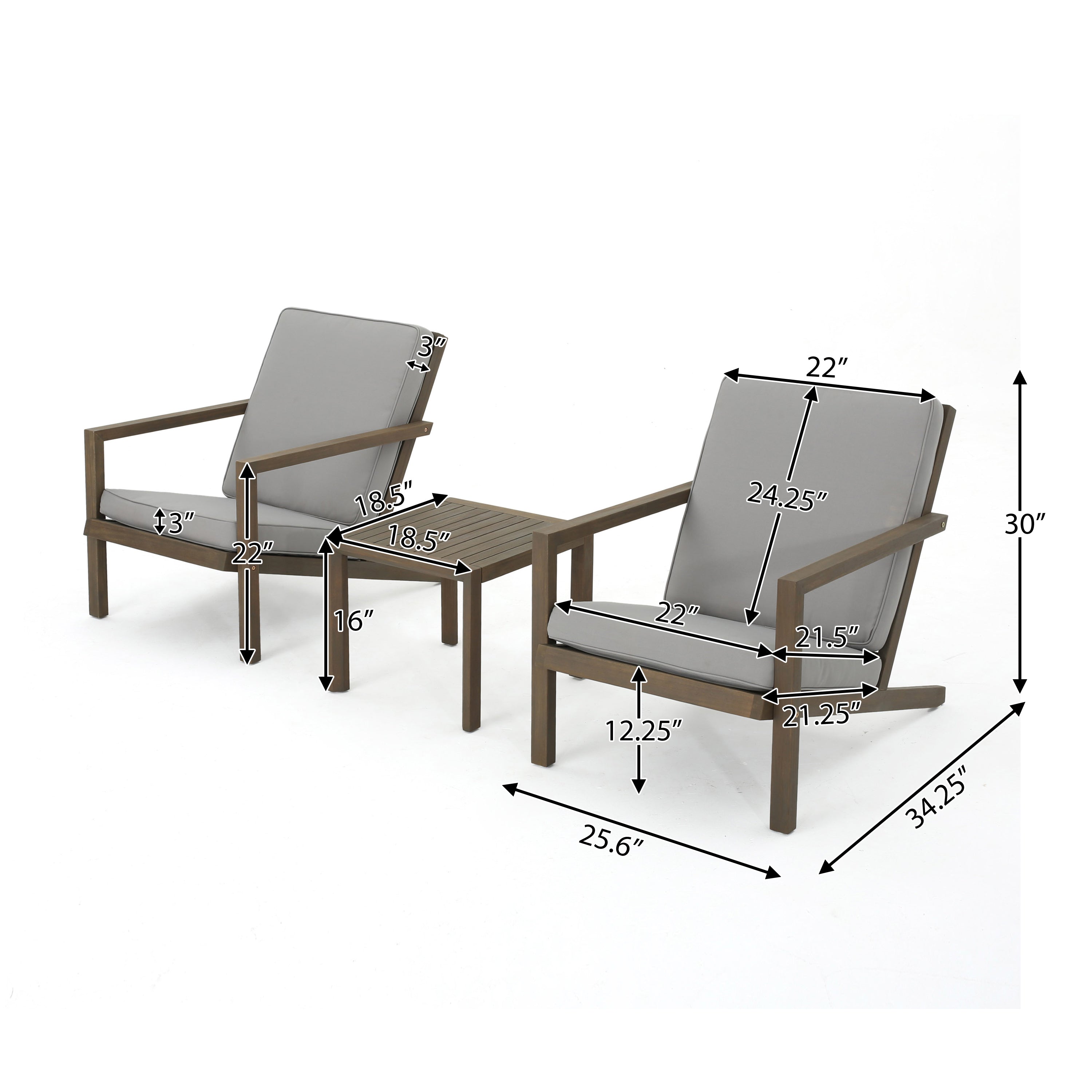 Leah 3 pc chat set