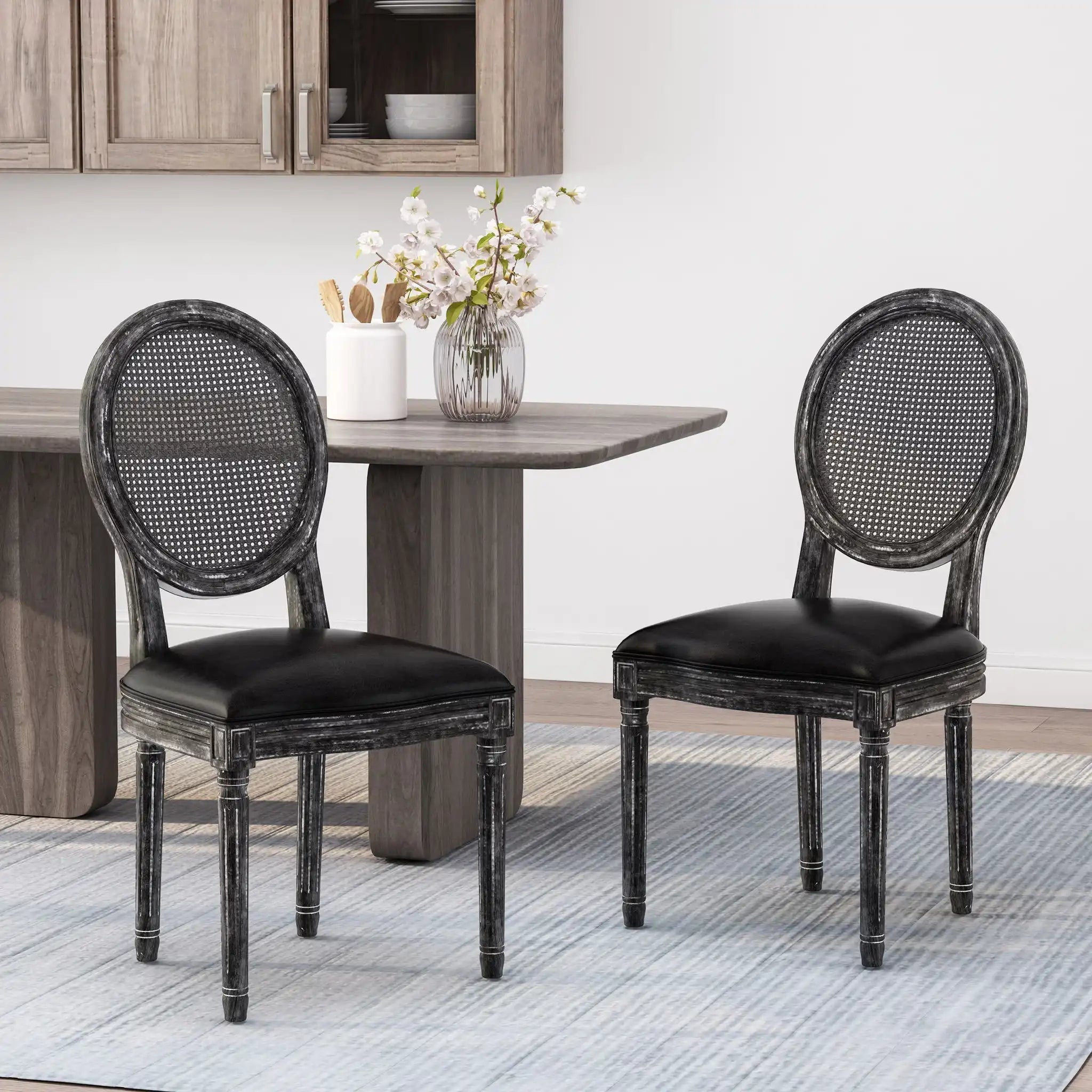 French Country Dining Chair With Cane Backrest (Set of 2) - Best Buy Furniture