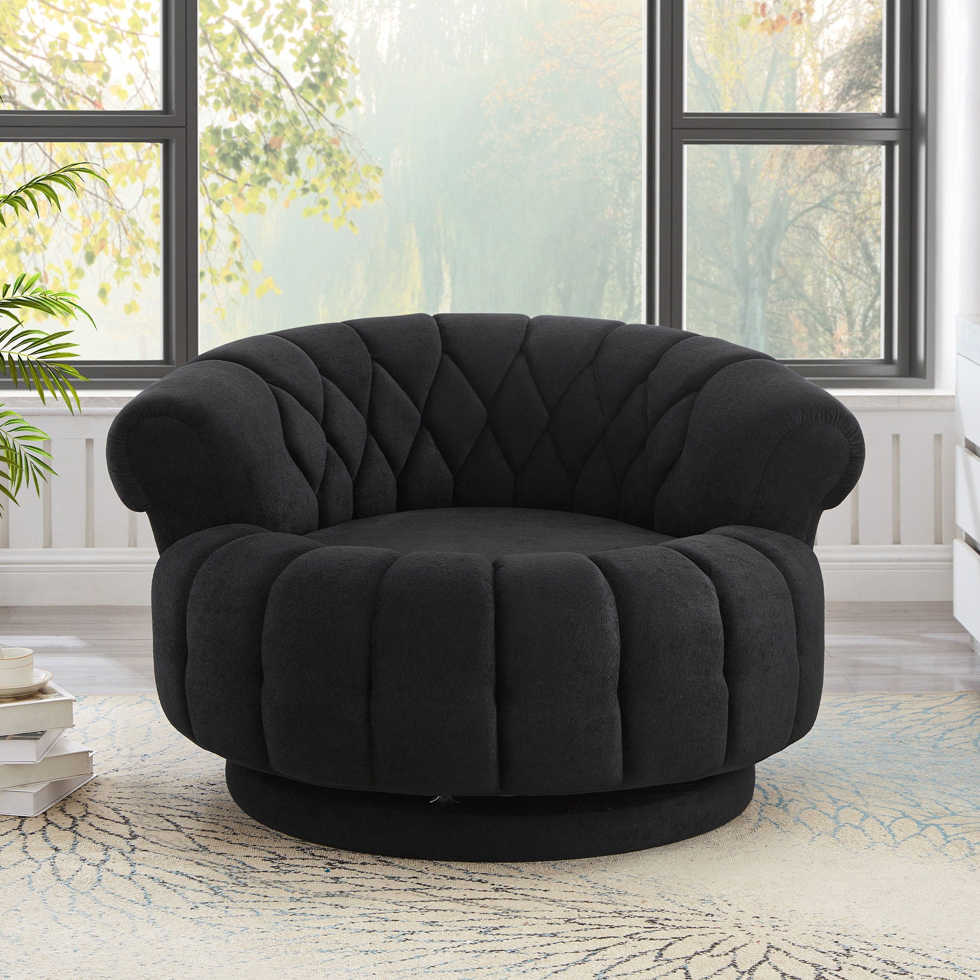 Round Swivel Accent Chair With Rotation