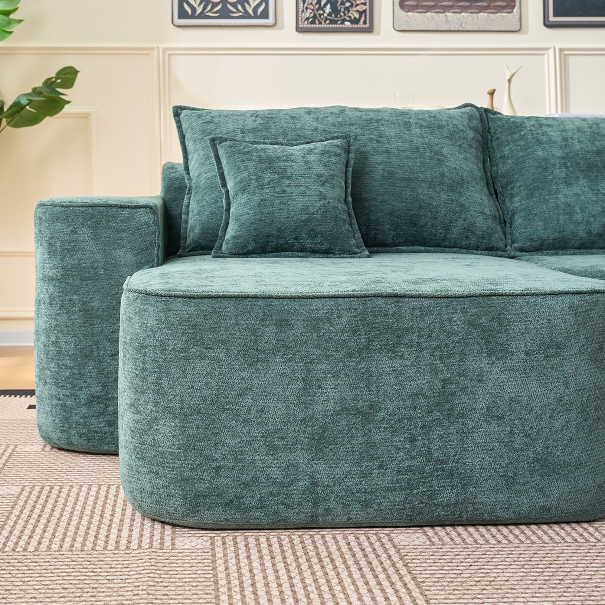L-Shaped Sectional Sofa Couch With Chaise, Extra Deep Seats