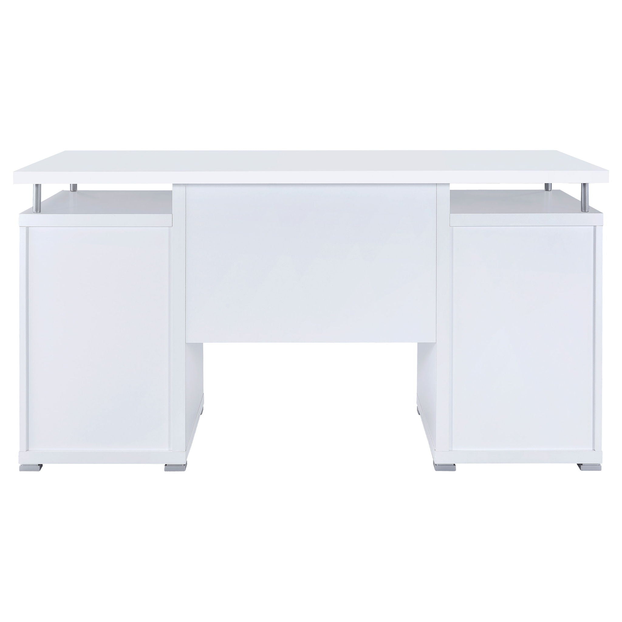 Modern Office Computer Desk With 2 Drawers, Adjustable Shelf, Slide Out Keyboard Tray