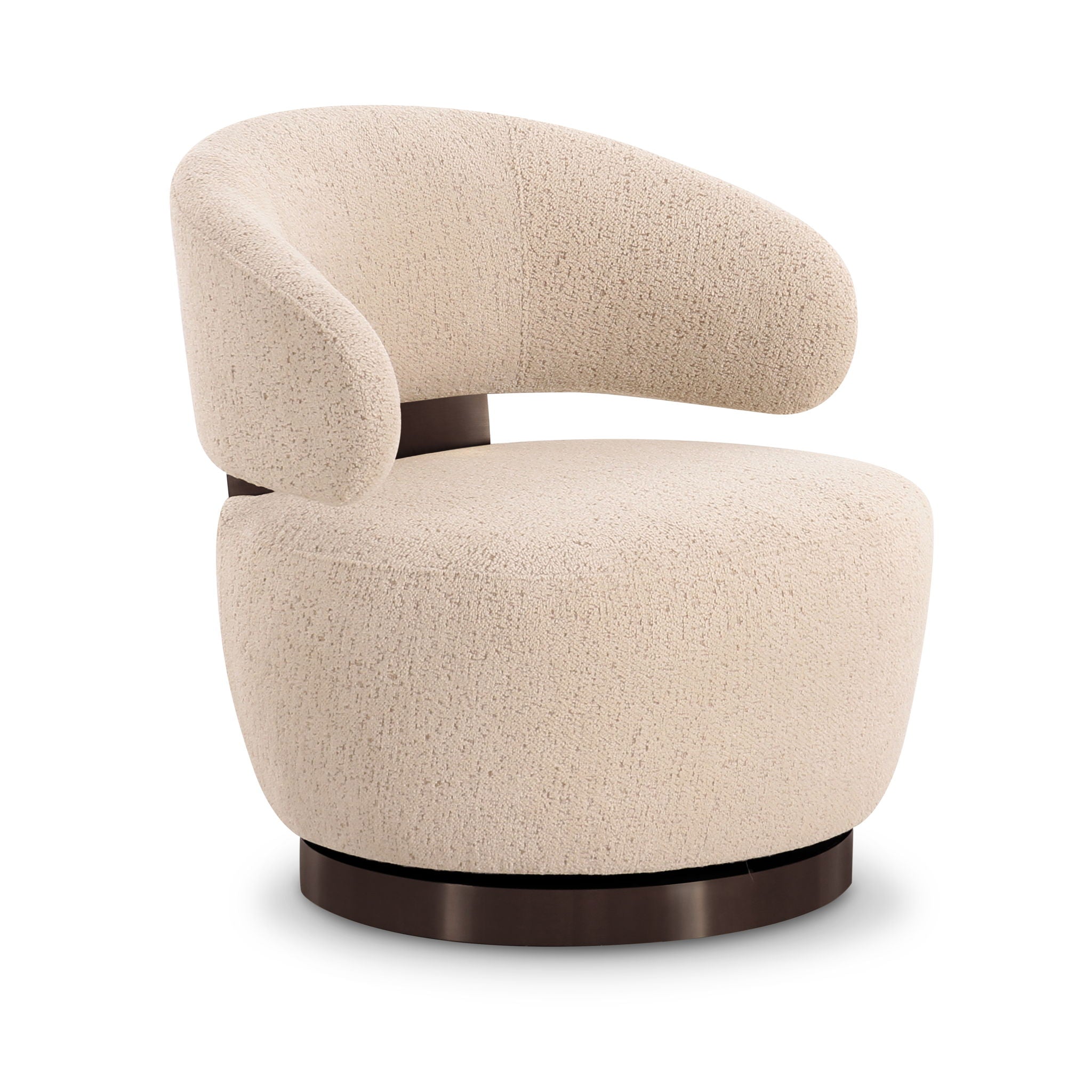 Austin - Boucle Swivel Chair - Cream