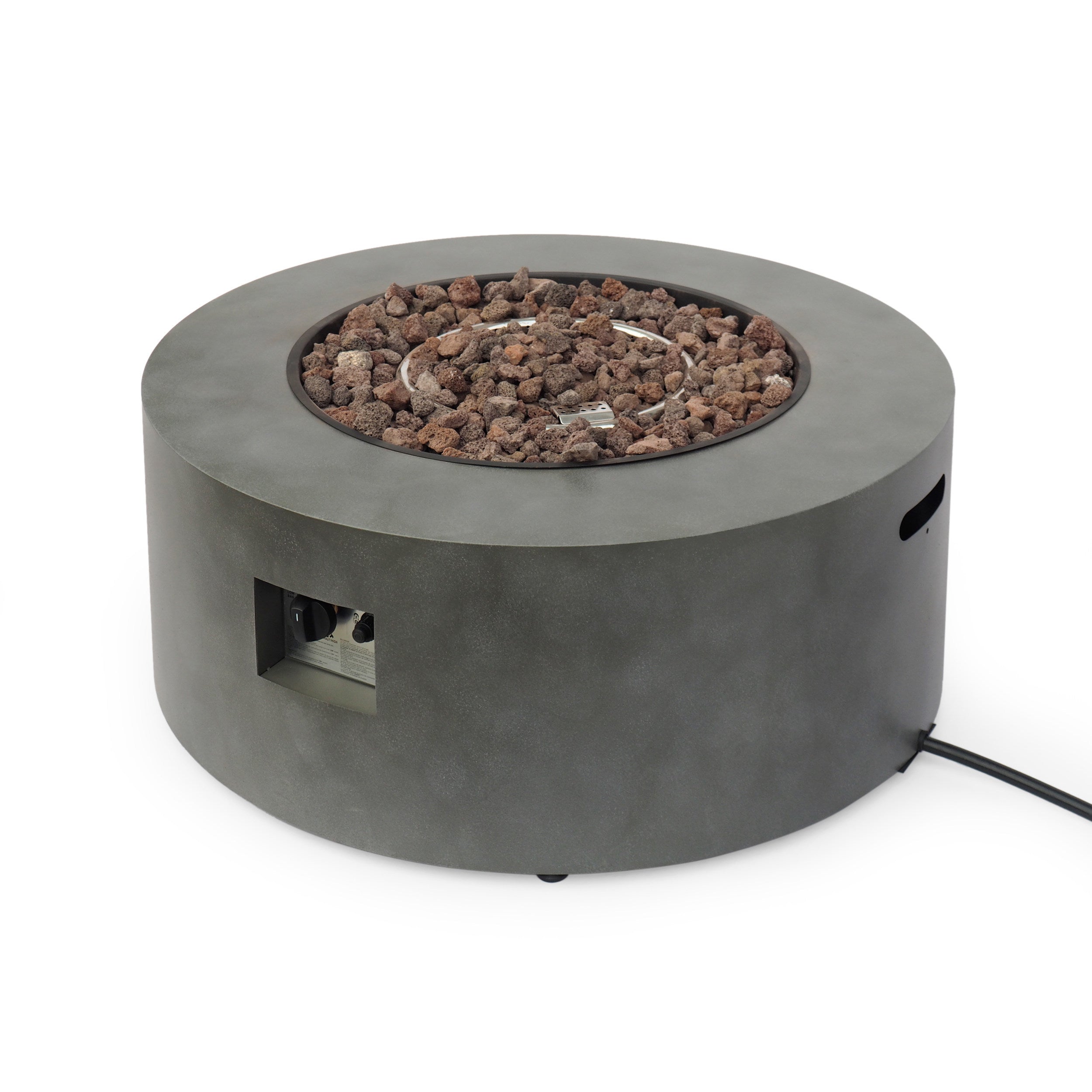 Wellington Round Iron Fire Pit with 40,000 BTU Output in Stone Gray