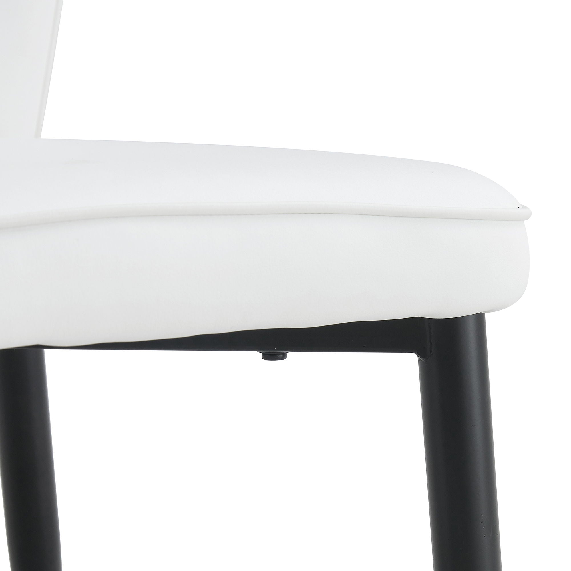 4 Modern Dining Chairs With Stylish Patterned Backrest And Metal Legs