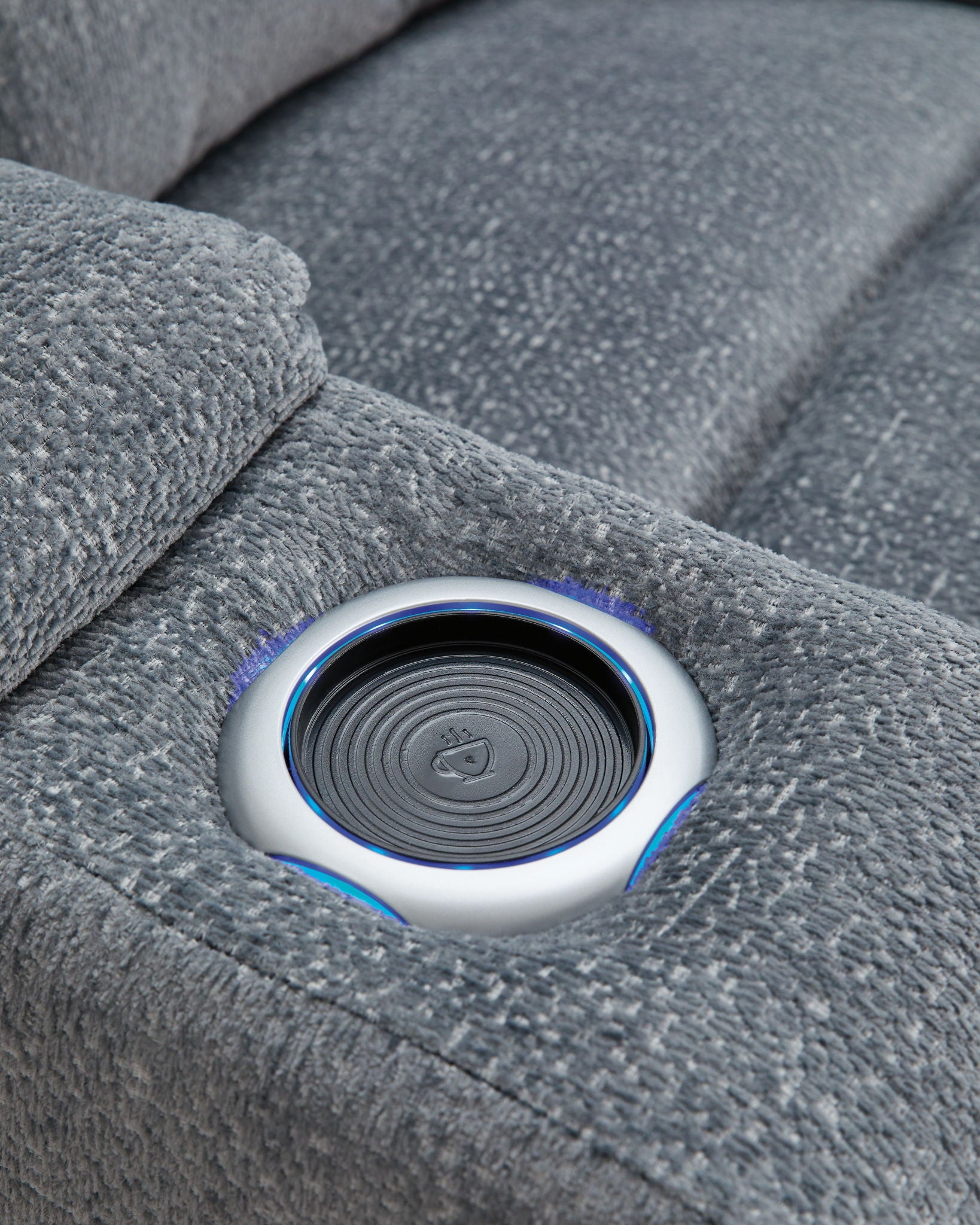 Studio Cave - Power Reclining Loveseat with Console - Steel - Best Buy Furniture