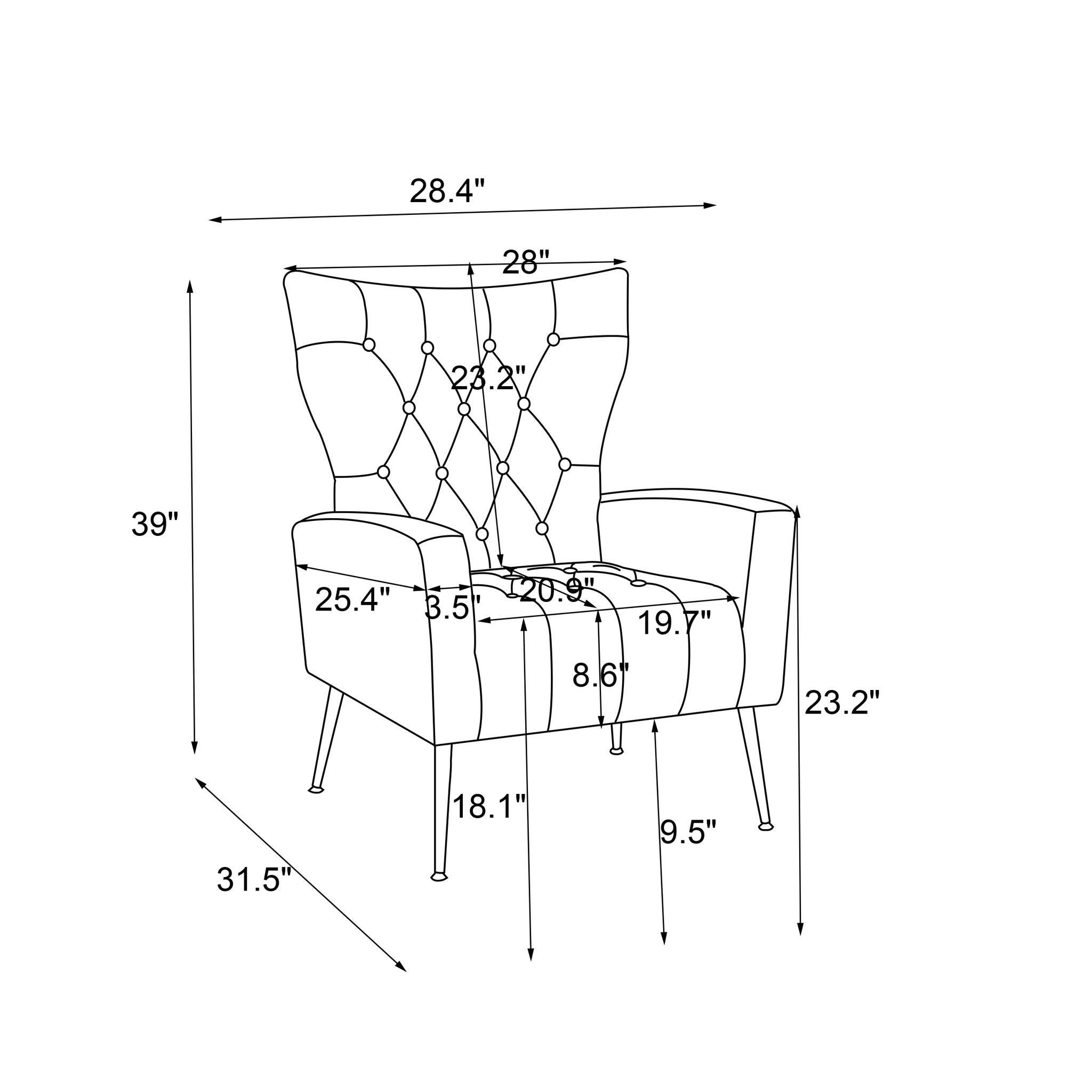 Accent Chair With Ottoman, Comfy Armchair For Living Room