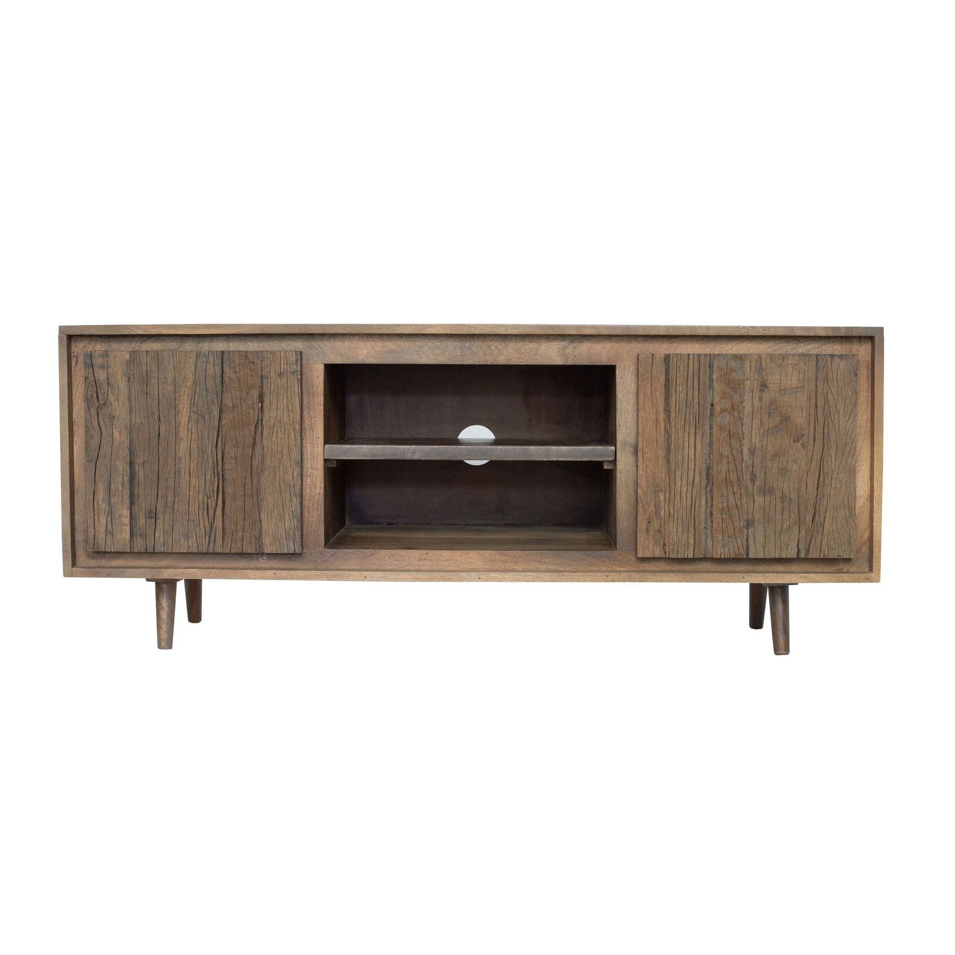 TV Cabinet With Recycle Wood 2 Door - Brown - Best Buy Furniture