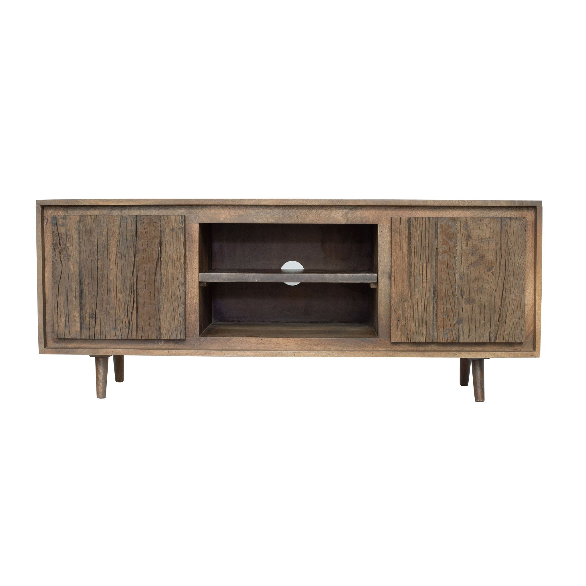 TV Cabinet With Recycle Wood 2 Door - Brown - Best Buy Furniture