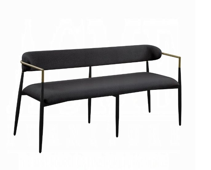 Jaramillo - Chenille Bench - Black - Best Buy Furniture