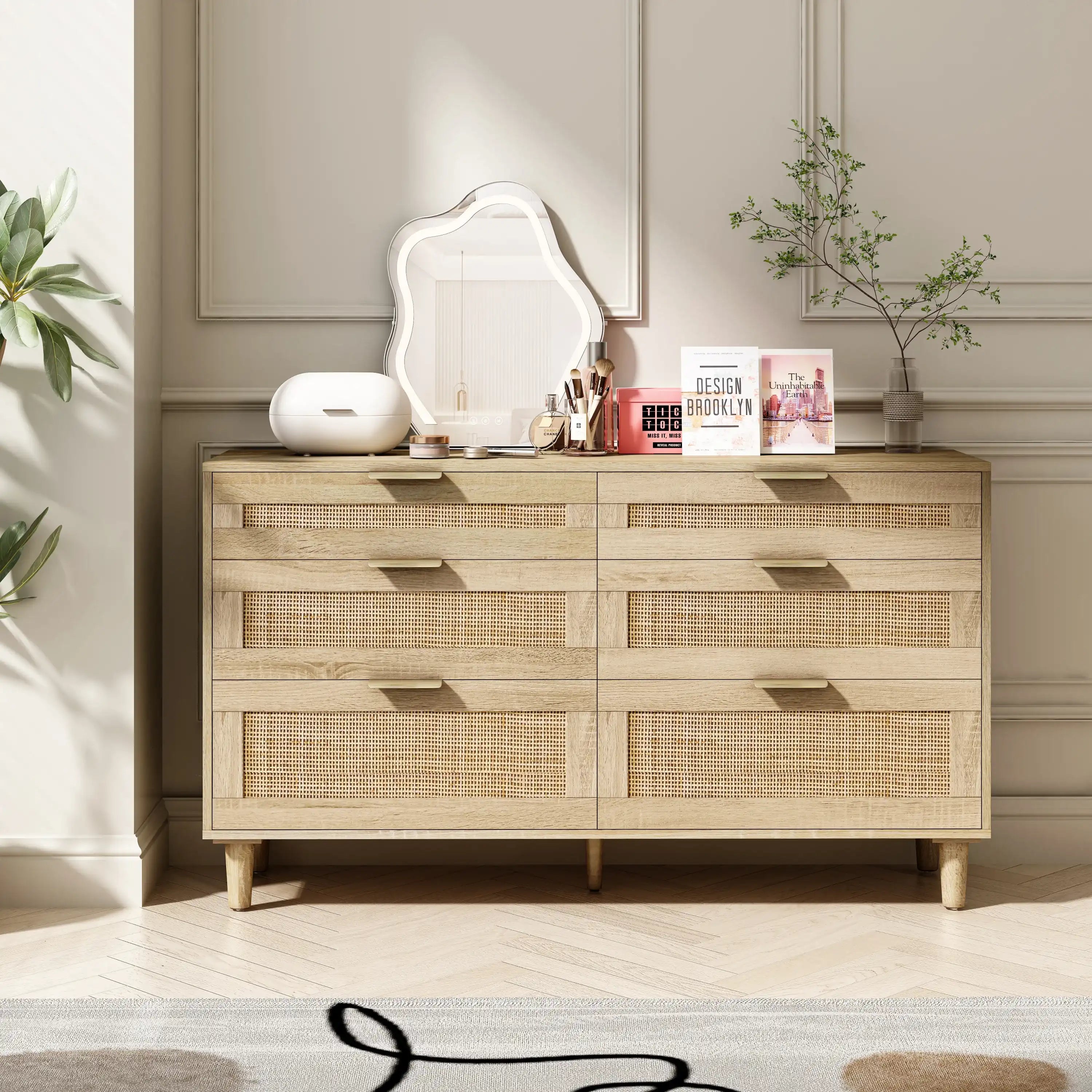 Wren Rattan 6 Drawer Dresser