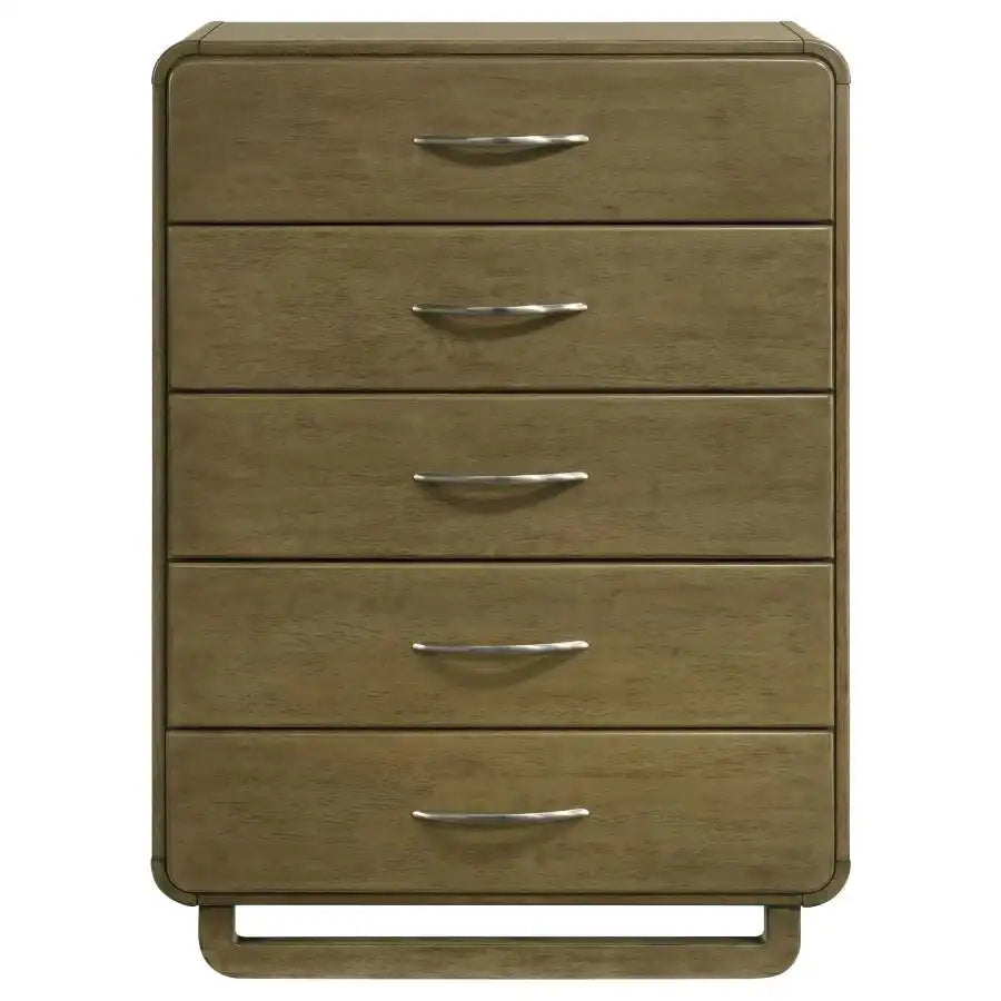 Amsbury - 5-Drawer Chest Of Drawers - Nutmeg - Best Buy Furniture