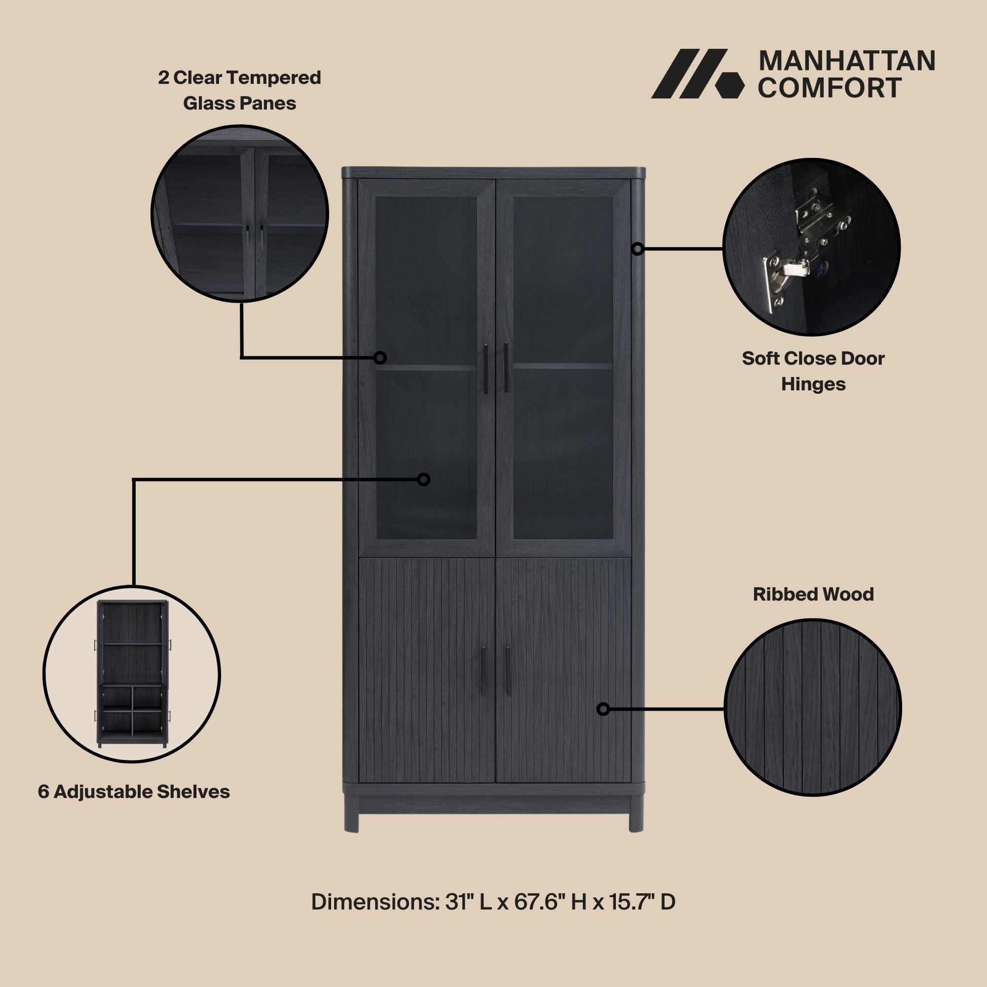 Jodie - Bookcase Cabinet
