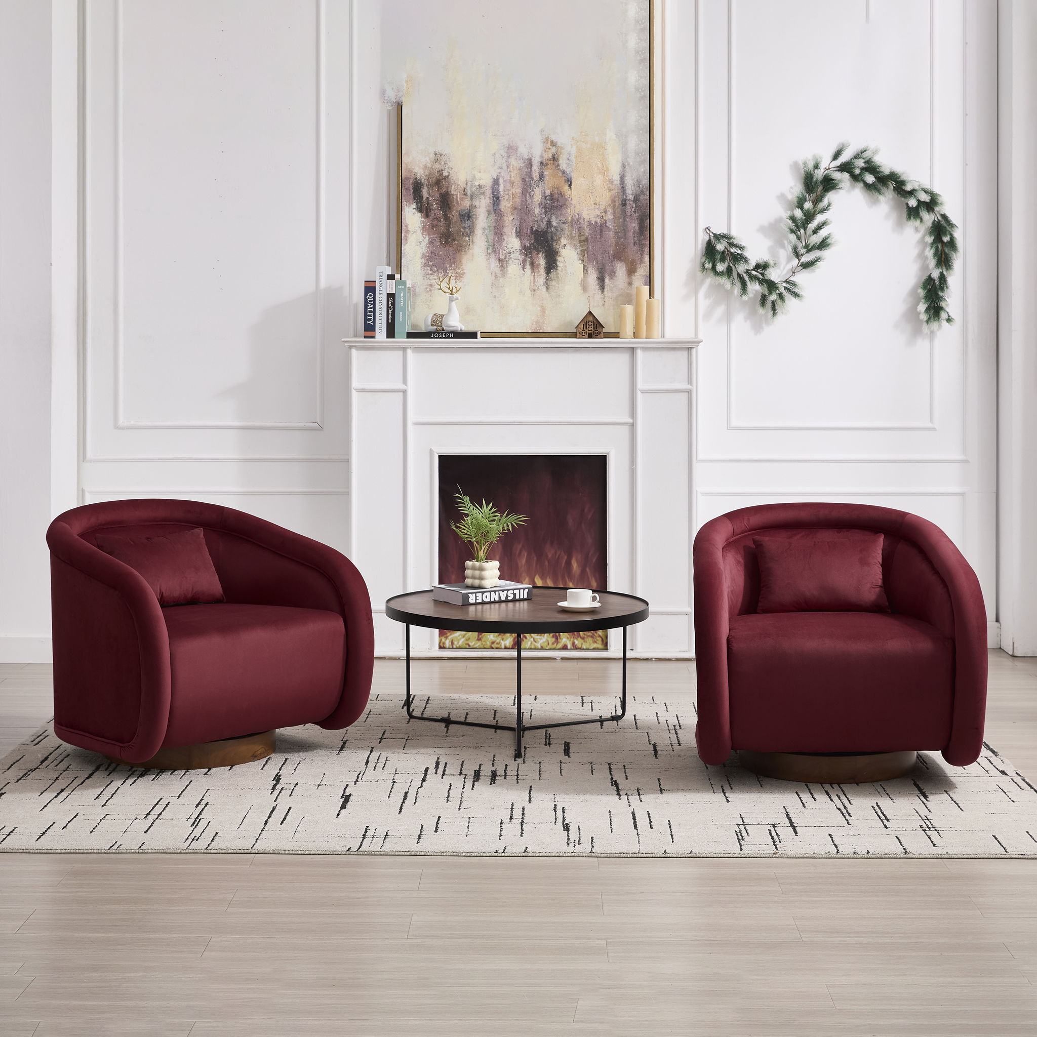Swivel Accent Chair With 360 Degree Rotating