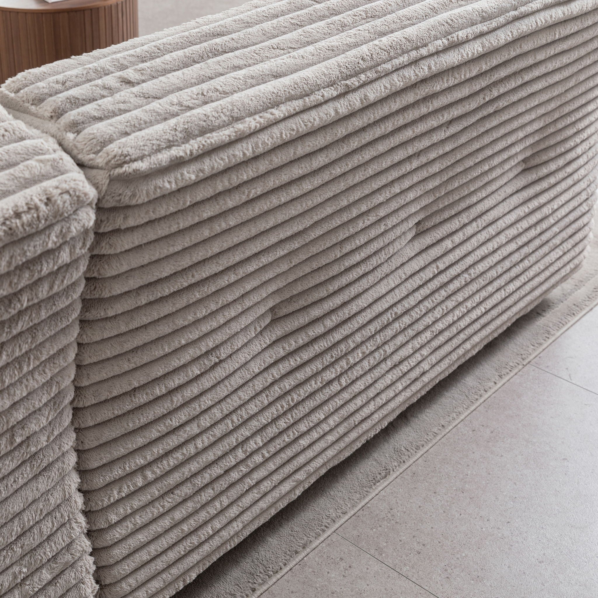 Modern Comfortable Cloud Sofa, Soft Plush Corduroy With Square Armrests