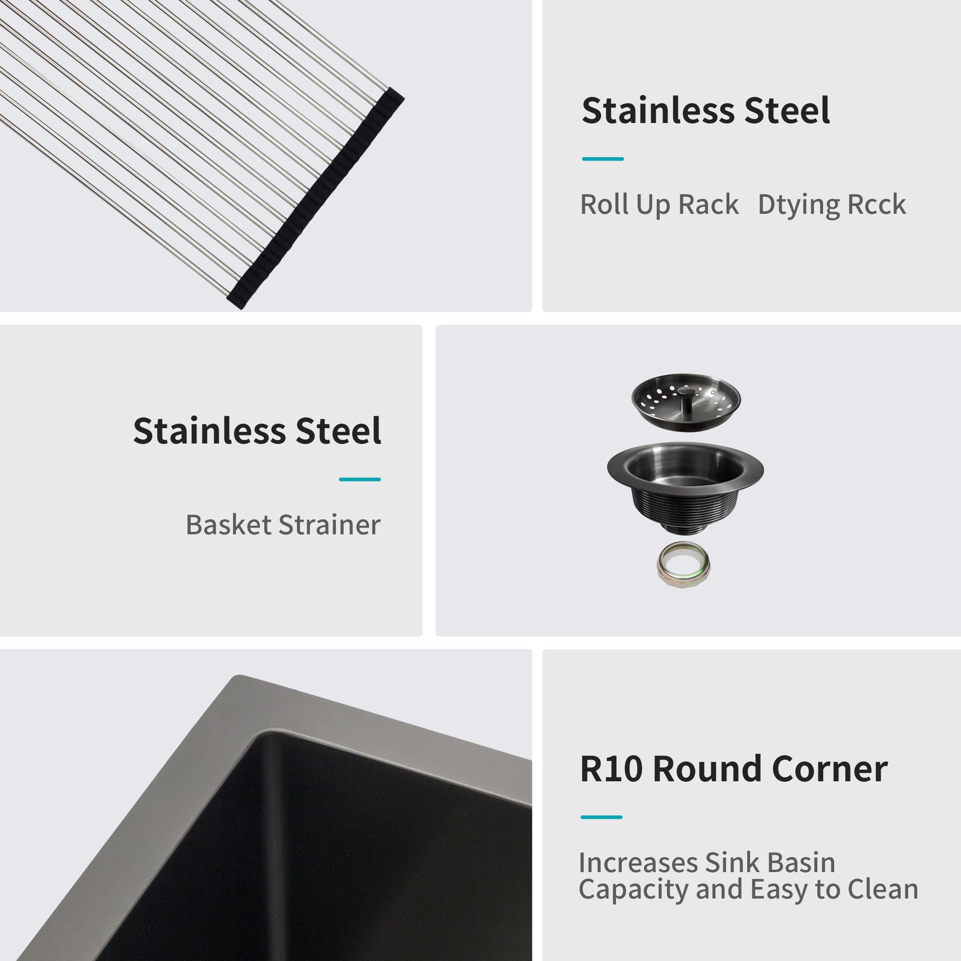 Workstation Kitchen Sink 30" X 18" X 10" Single Bowl Undermount 16 Gauge - Gunmetal Black - Best Buy Furniture