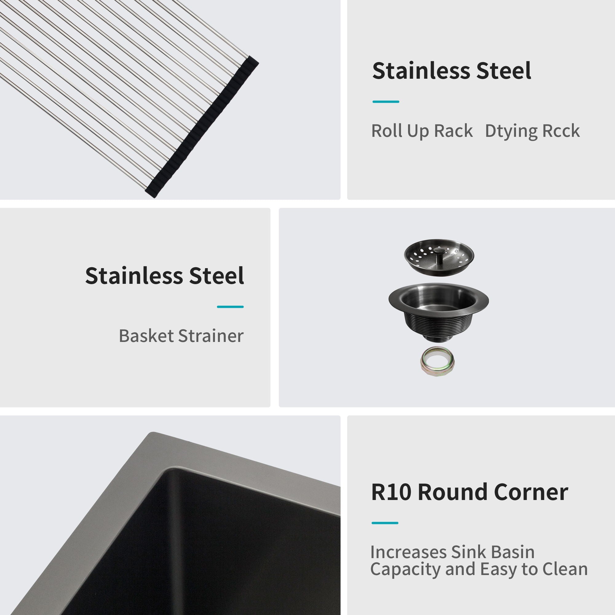 Workstation Kitchen Sink 30" X 18" X 10" Single Bowl Undermount 16 Gauge - Gunmetal Black - Best Buy Furniture