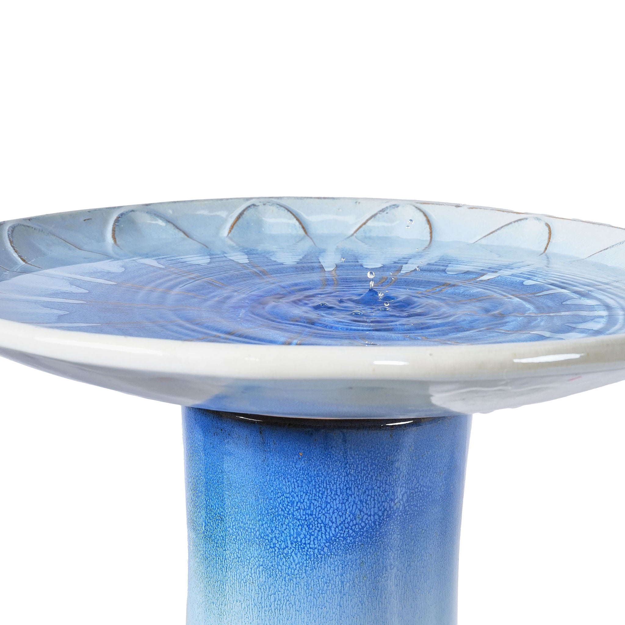 Birdbath For Patio, Garden - Blue Gray