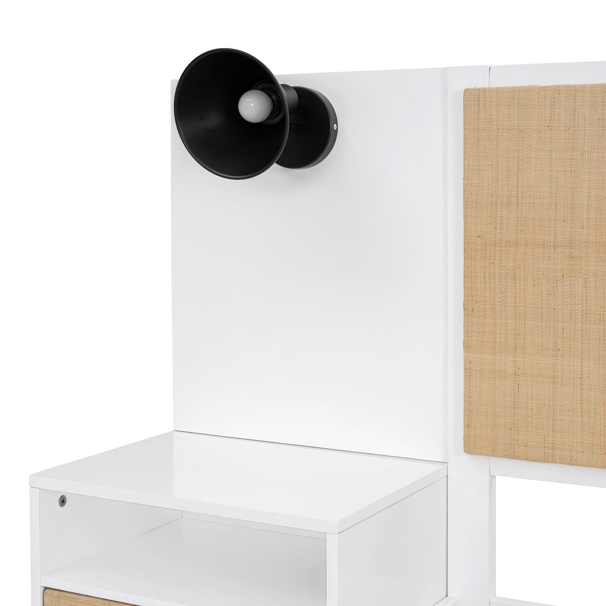 Bed Frame With 2 Nightstands Elegant Design With Lamps