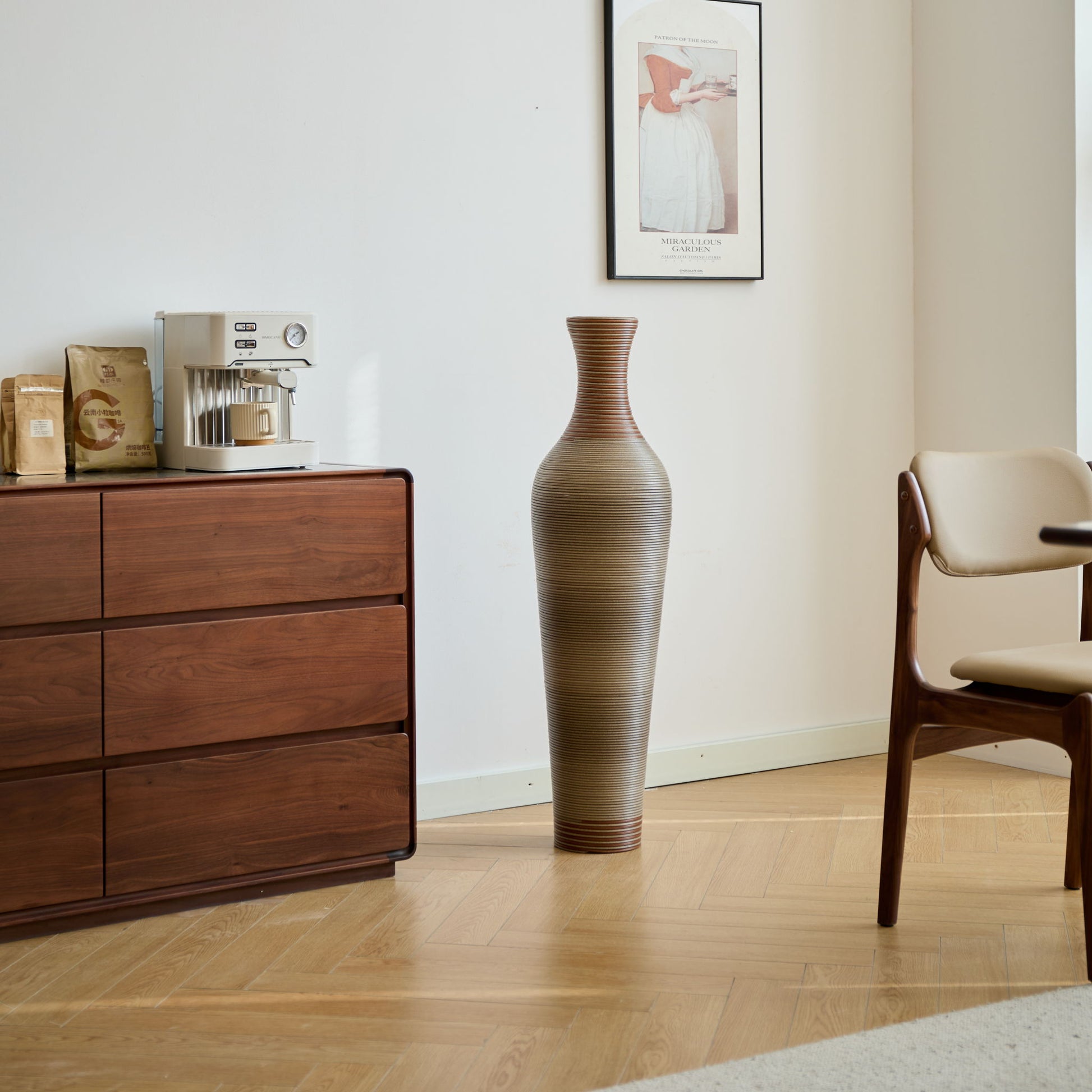 Tall Vase - Brown Decorative Floor Vase, Classic Neat Floor Vase Tall Freestanding Flower Holder, Artificial Rattan Vase, Floor Vase, Flower Holder For Home Decor - Gray - Best Buy Furniture