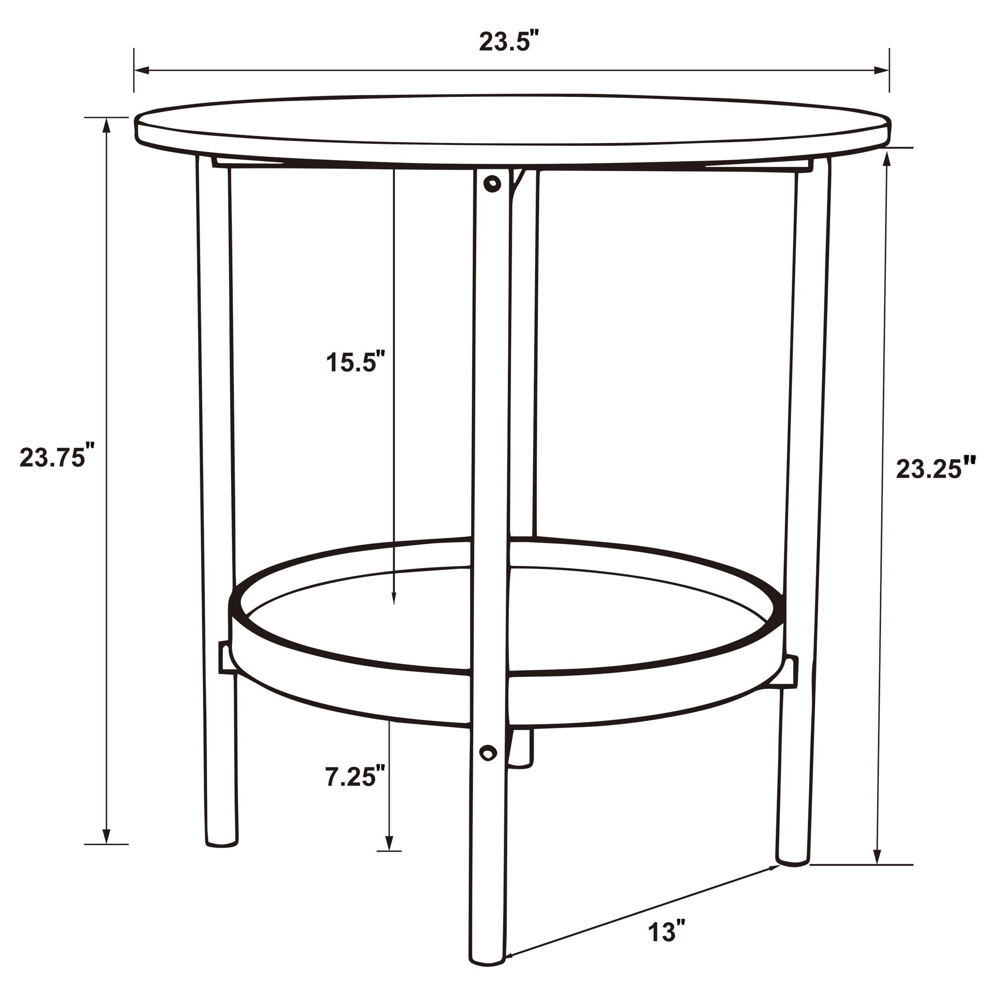 Kavita - Round Top Side End Table - Brown