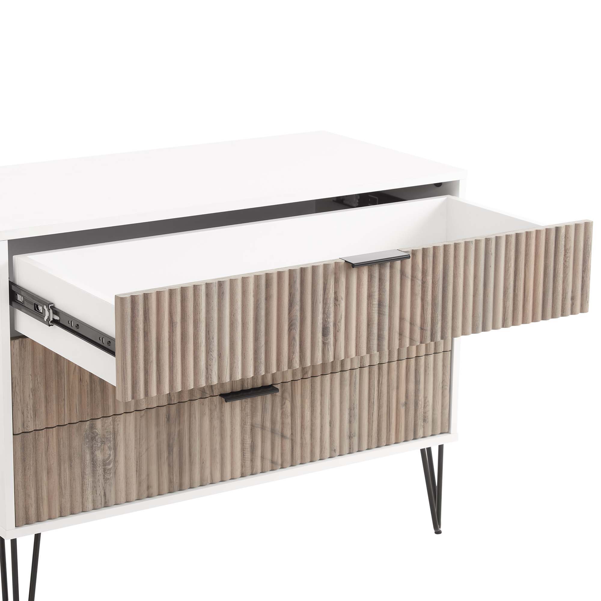 Dumbo - Fluted Dresser - Gray / White