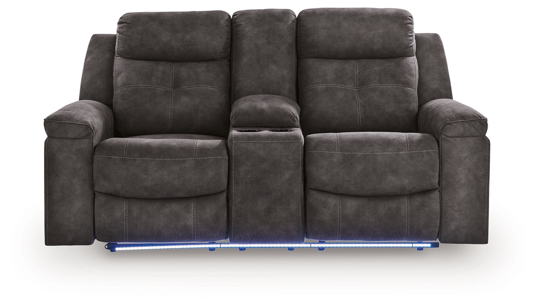 Brysonview - Double Reclining Loveseat With Console - Charcoal - Best Buy Furniture
