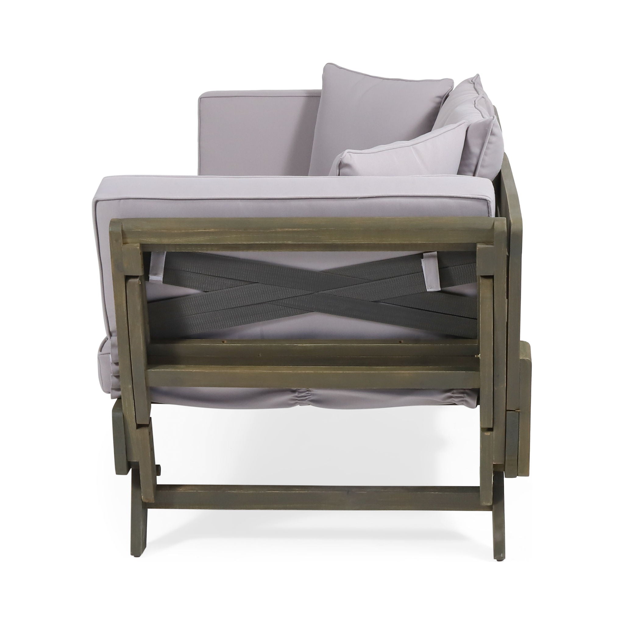 Outdoor Acacia Wood Expandable Daybed With Cushions