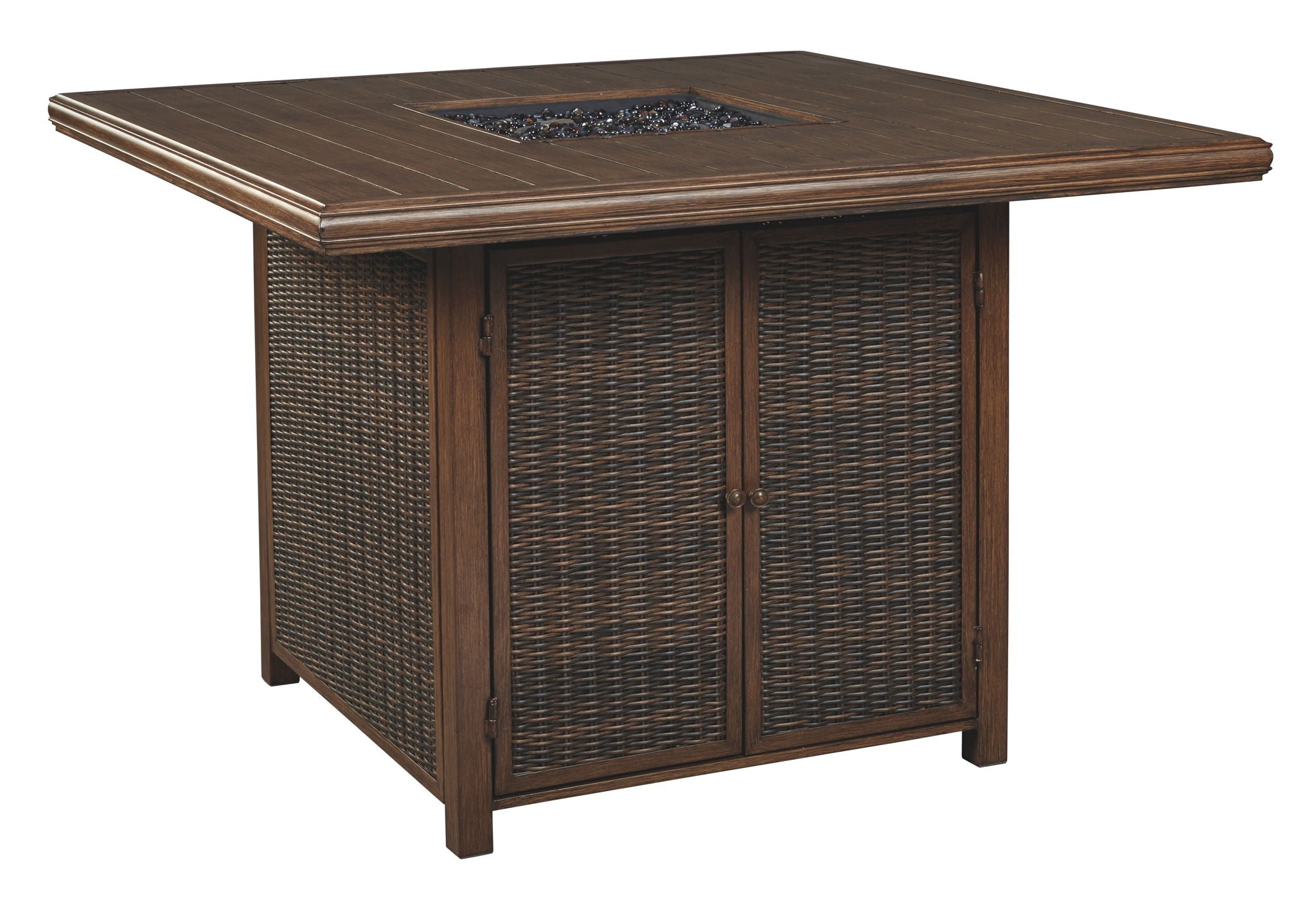Paradise Trail - Medium Brown - Square Bar Table w/Fire Pit